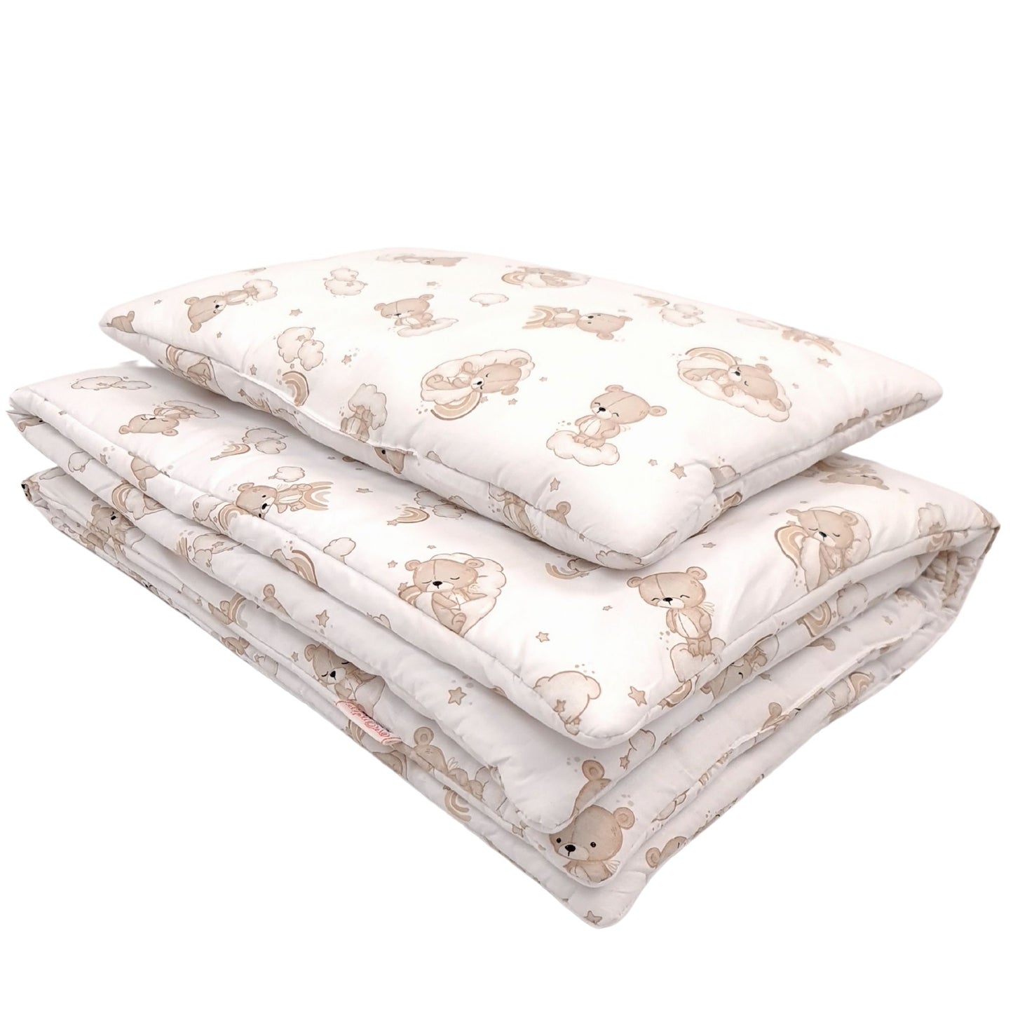 Evcushy Toddler Bedding Set – Cloud Nine Bears Collection Soft Cotton Quilt & Pillow 1-5 years
