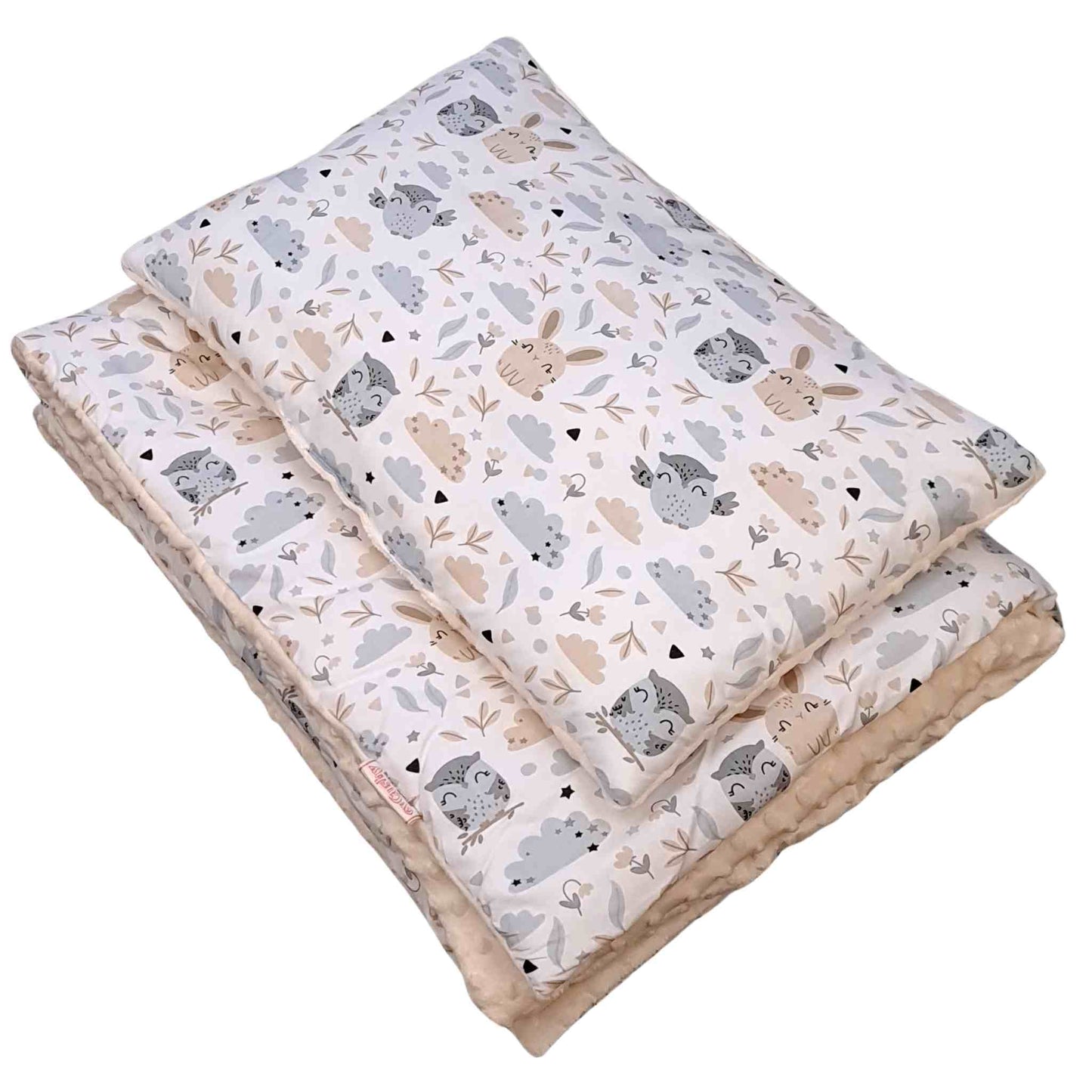 baby bedding duvet and pillow cotton and plush 100x135cm quilt and illow 40x60cm owls patern