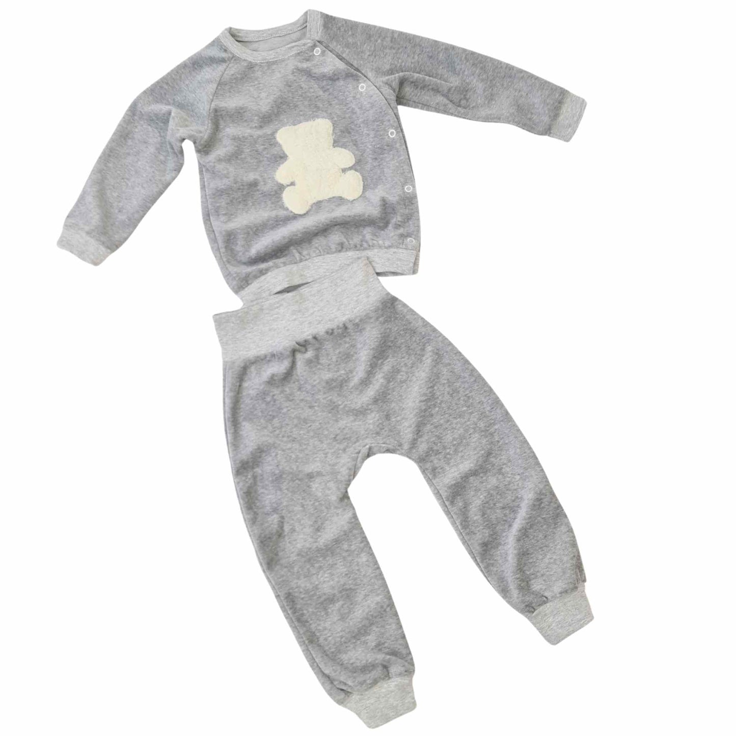 baby clothes from newborn comfortable tracksuit top and bottom grey colour soft velour evcushy