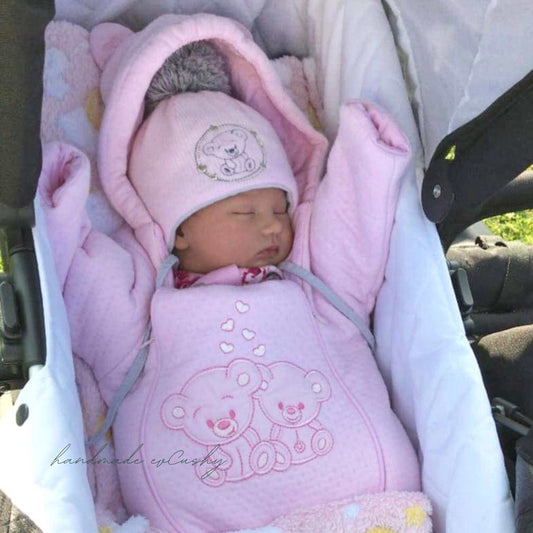 warm baby winter suit pink cosy suit for girl