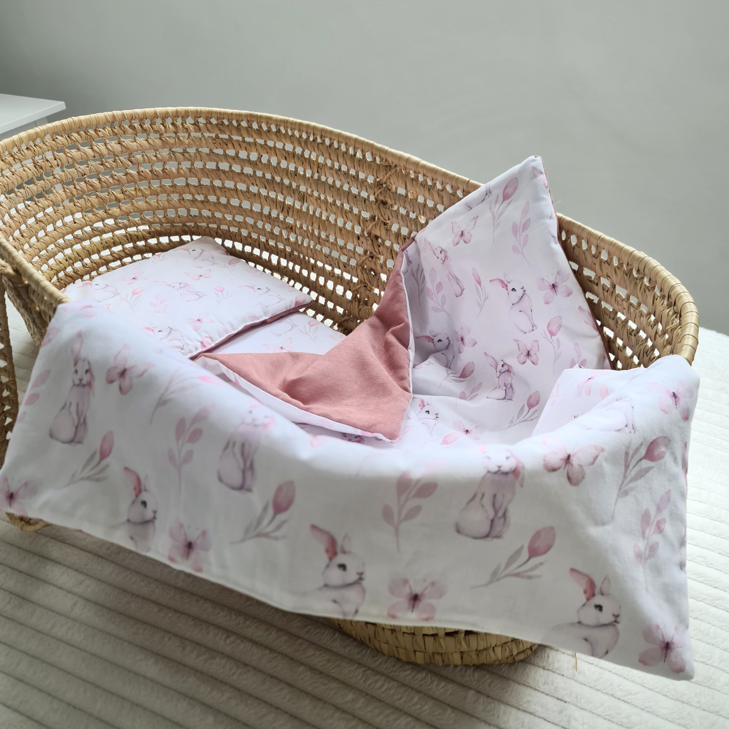 quilt and pillow blanket bunnies