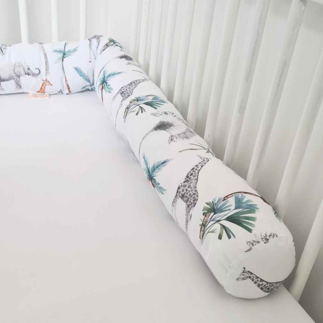 Bolster Pillow Bumper for Cot Bed, Toddler and Kids Bed Universal Size 210cm - 3 patterns