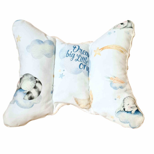 baby pillow buterfly shape cotton and fleece material evcushy