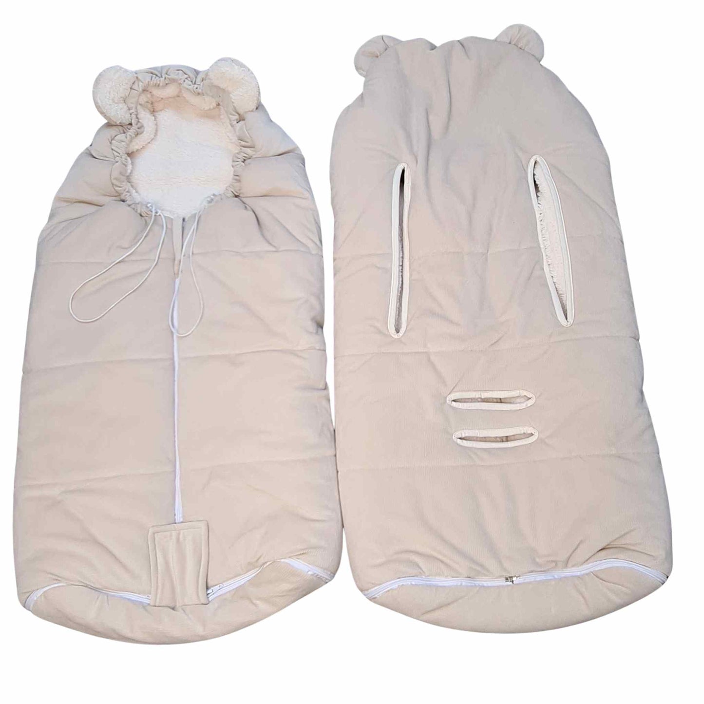 children stroller footmuf fits 5 points harness warm cosy teddy fur faux lining and velvet outer
