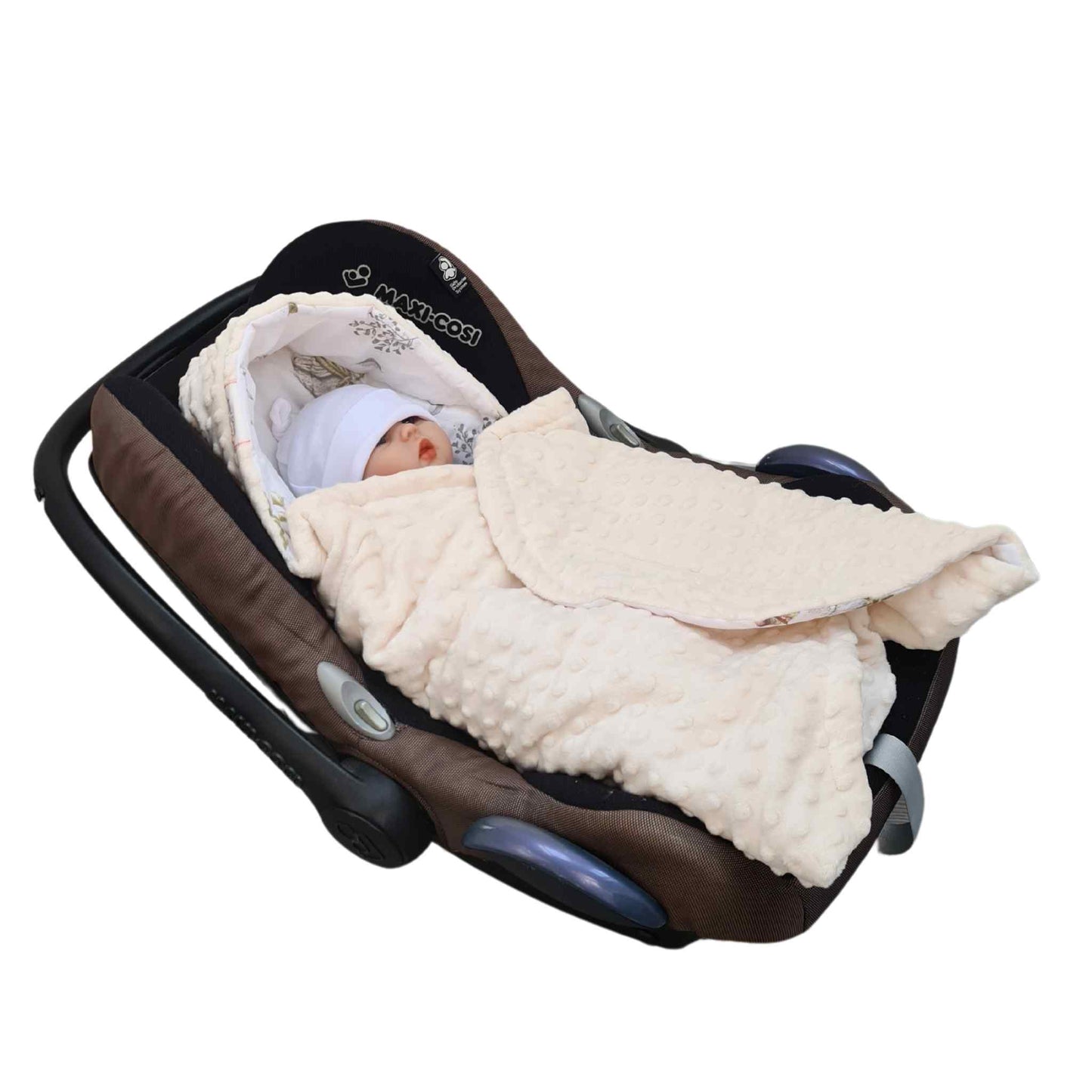 Infants Car Seat Universal Blanket Swaddle 3 & 5 Points Harness Mommy Goose Dream / Grey /Cream