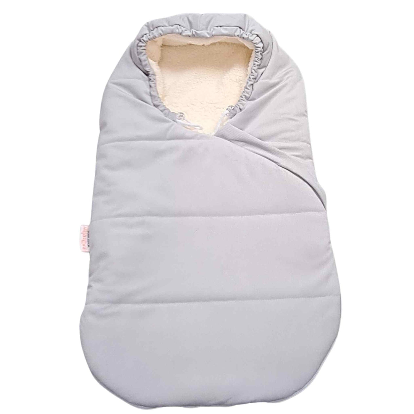 evCushy footmuf for baby 0-6 months velvet and teddy with hood grey waterproof baby gear
