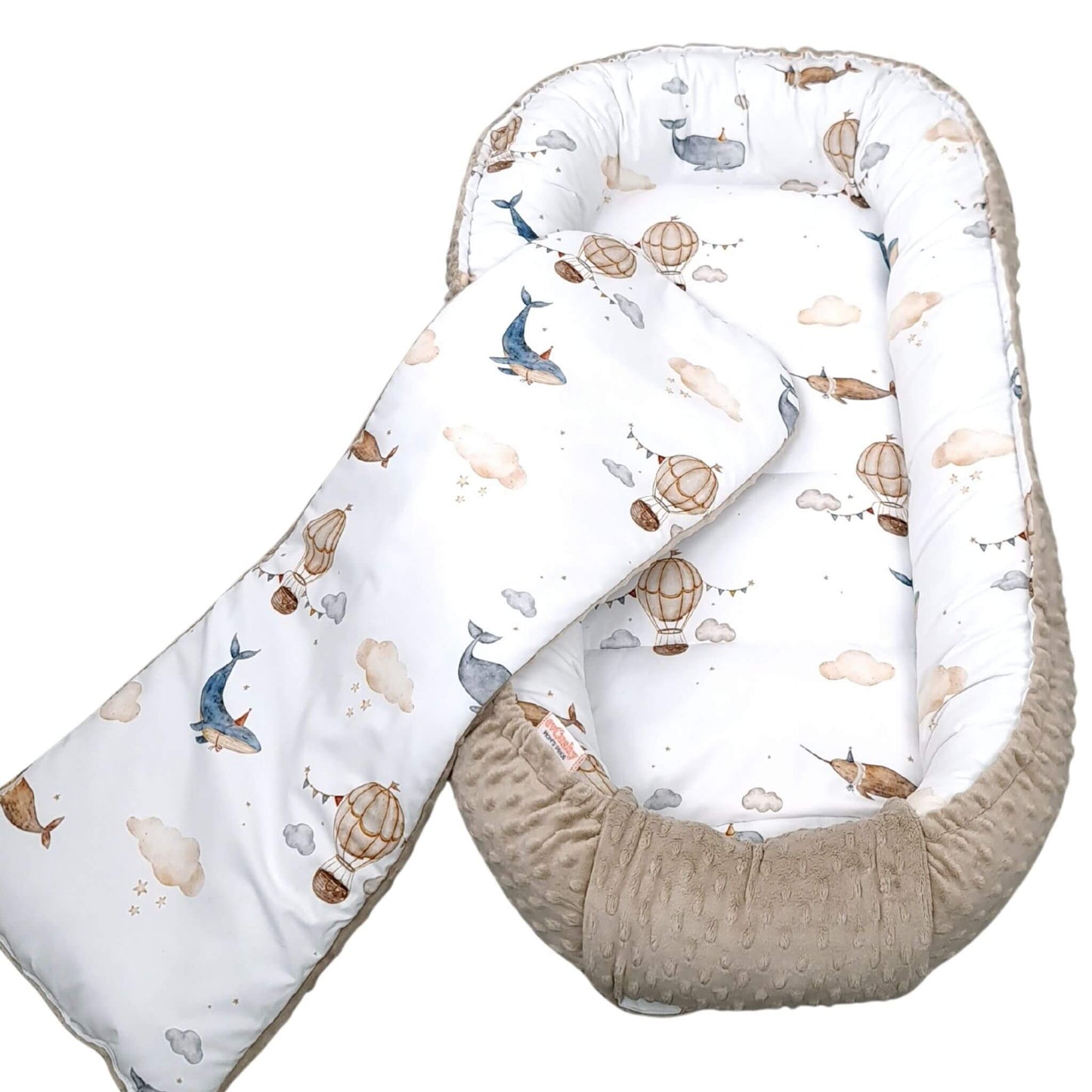 handmade baby nest and liner for big baby up to 36 months beige