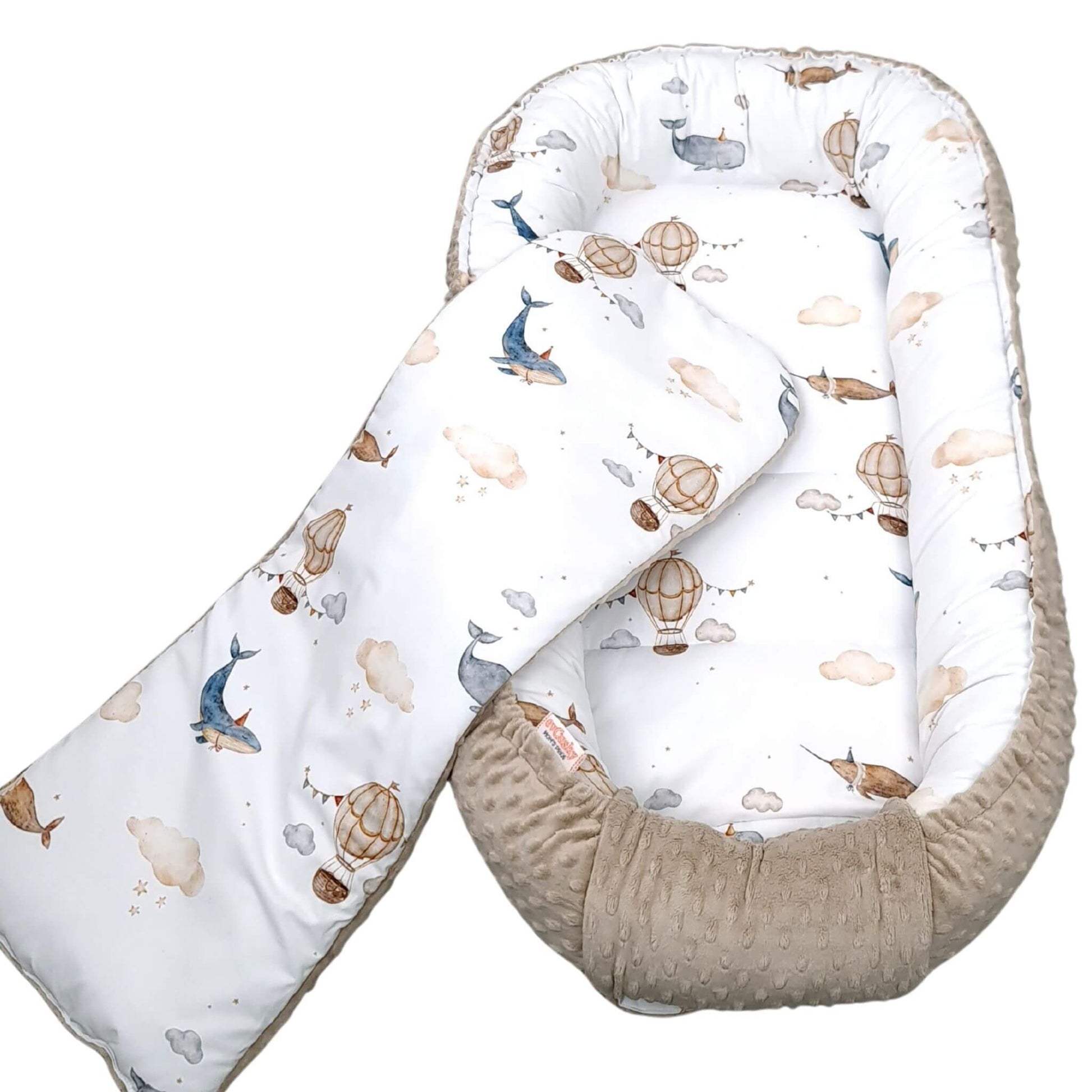 handmade baby nest and liner for big baby up to 36 months beige