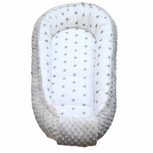 evcushy cosy baby nest sleeping pod for baby 0+ months grey & white cosy safe nest up to 9 months