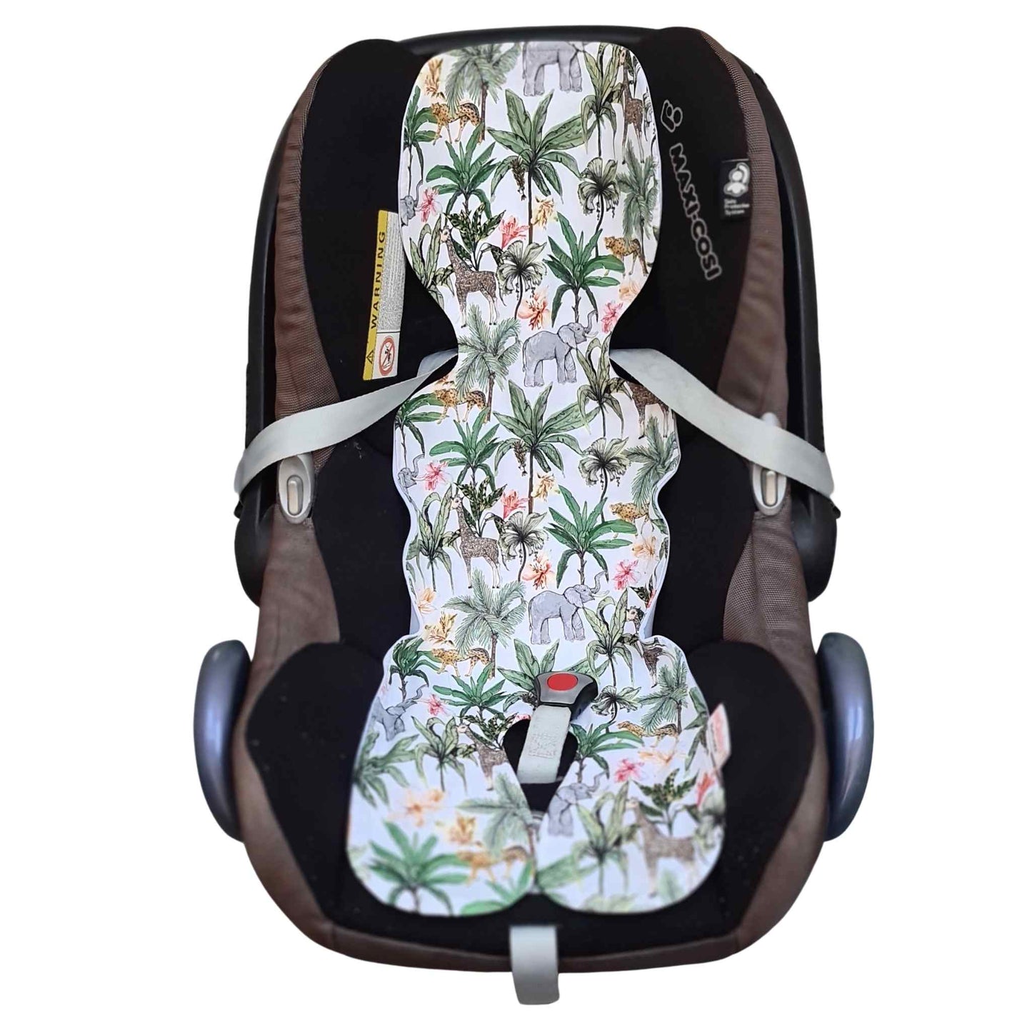 evcushy liner for car seat cotton breathable 0-9 months antisweat insert green jungle