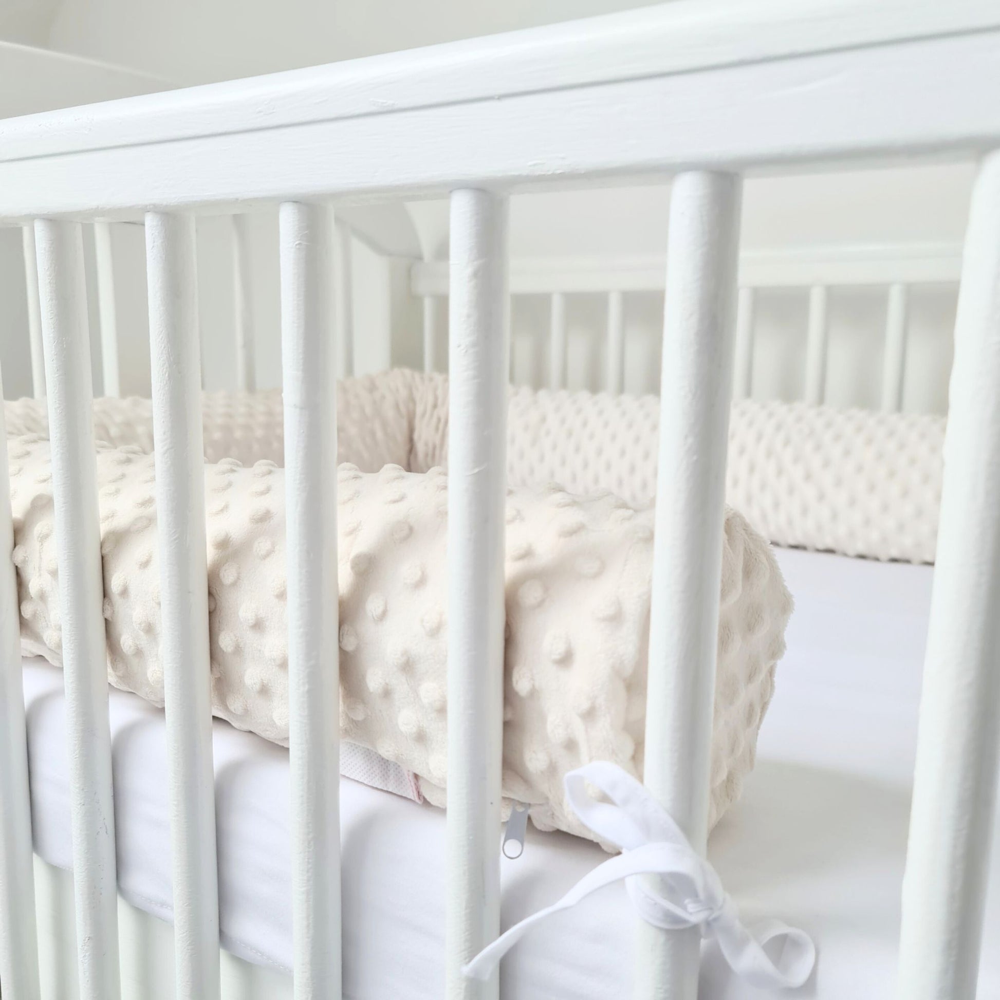 baby cot bed bumper bolster pillow long snake pillow with cosy cover cream
