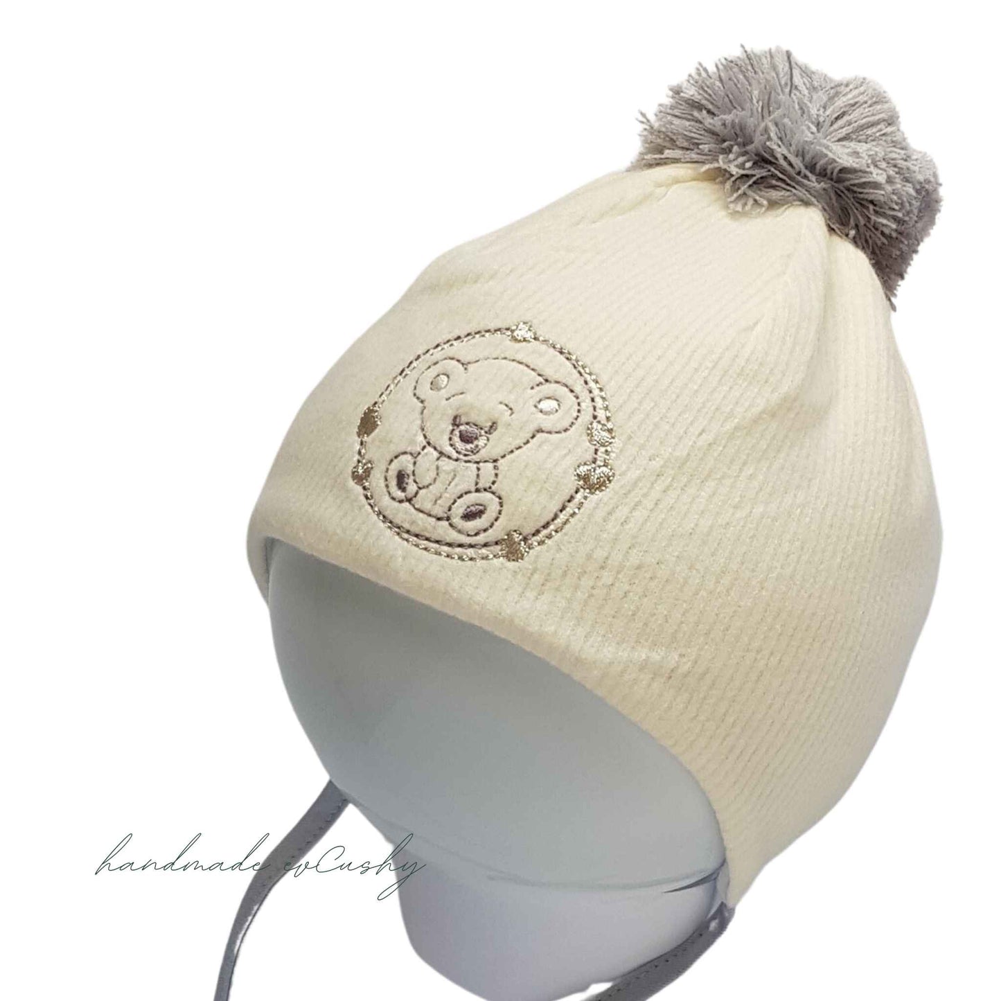 evcushy yellow hat with pom-pom for winter