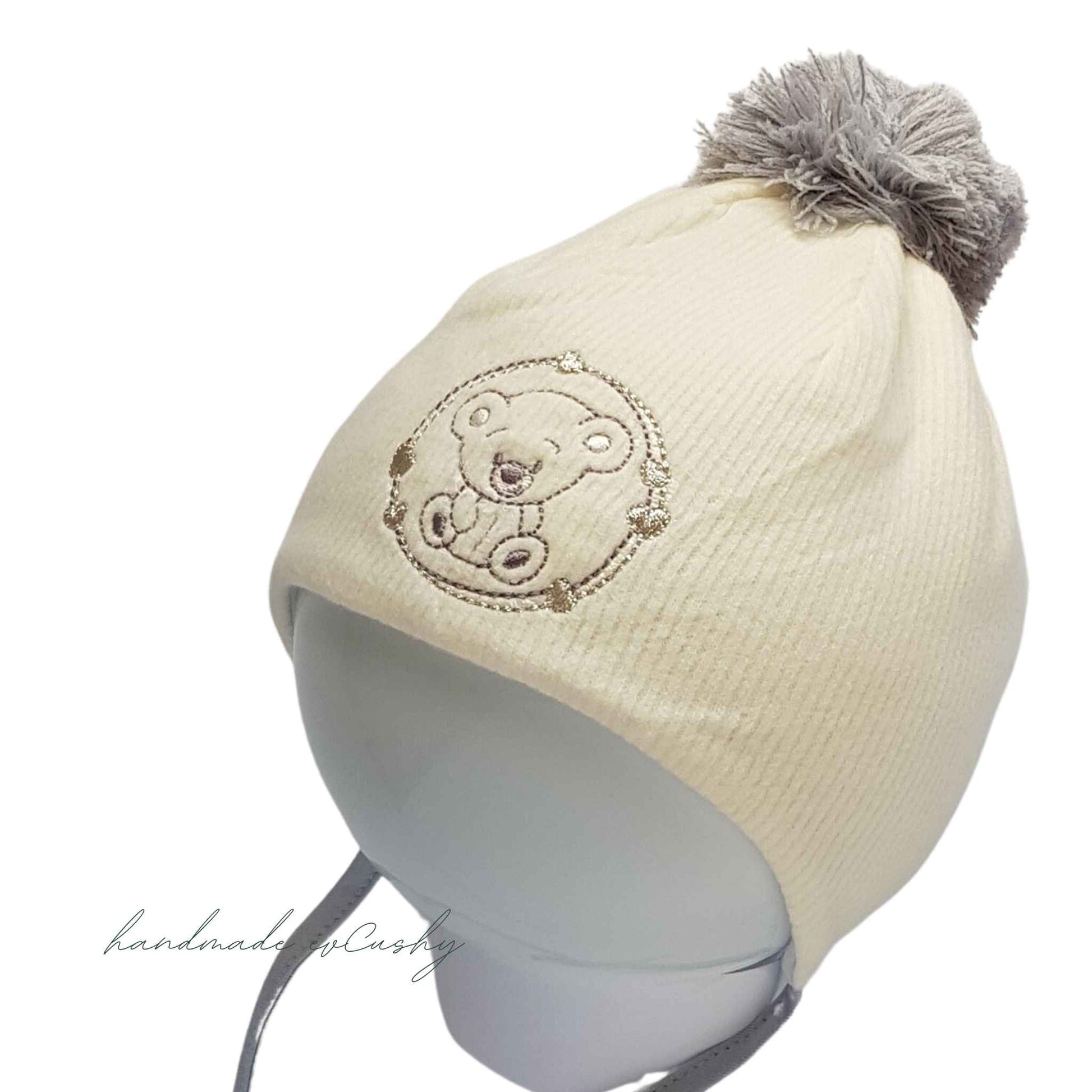 evcushy yellow hat with pom-pom for winter