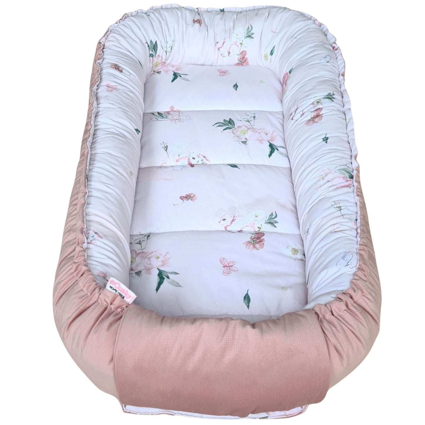 baby nest sleeping pod for up to 36 months pink bunny