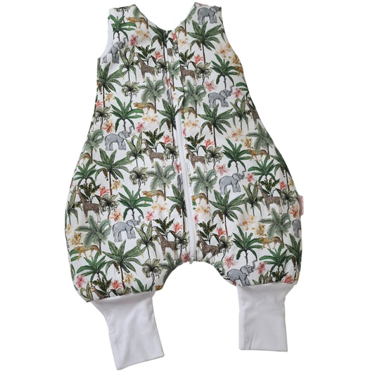 sleeping bag with feet for children age 1-2 and 3-4 years 2.5 tog all year round jungle animals pattern