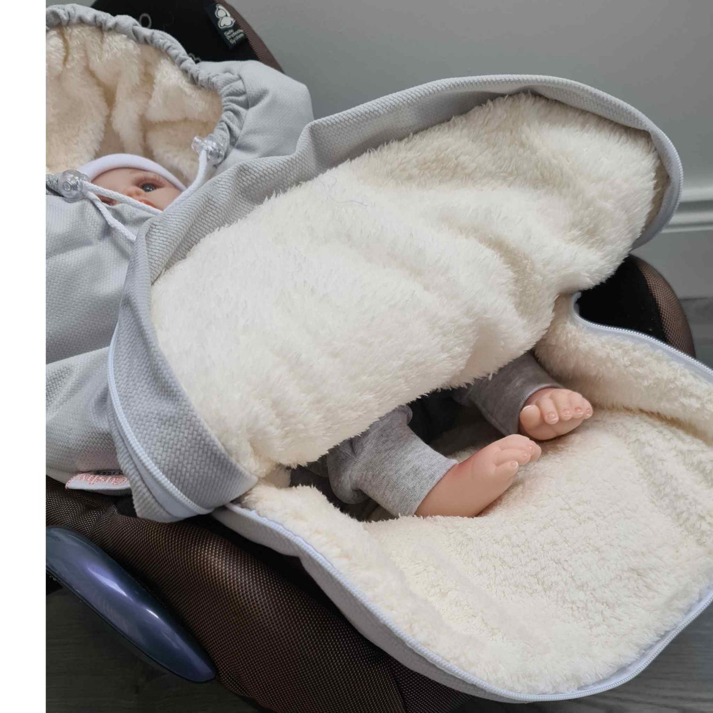 handmade winter baby accessories cosy and warm footmuf 2 way zipp with teddy inner and breathable insolation evcushy