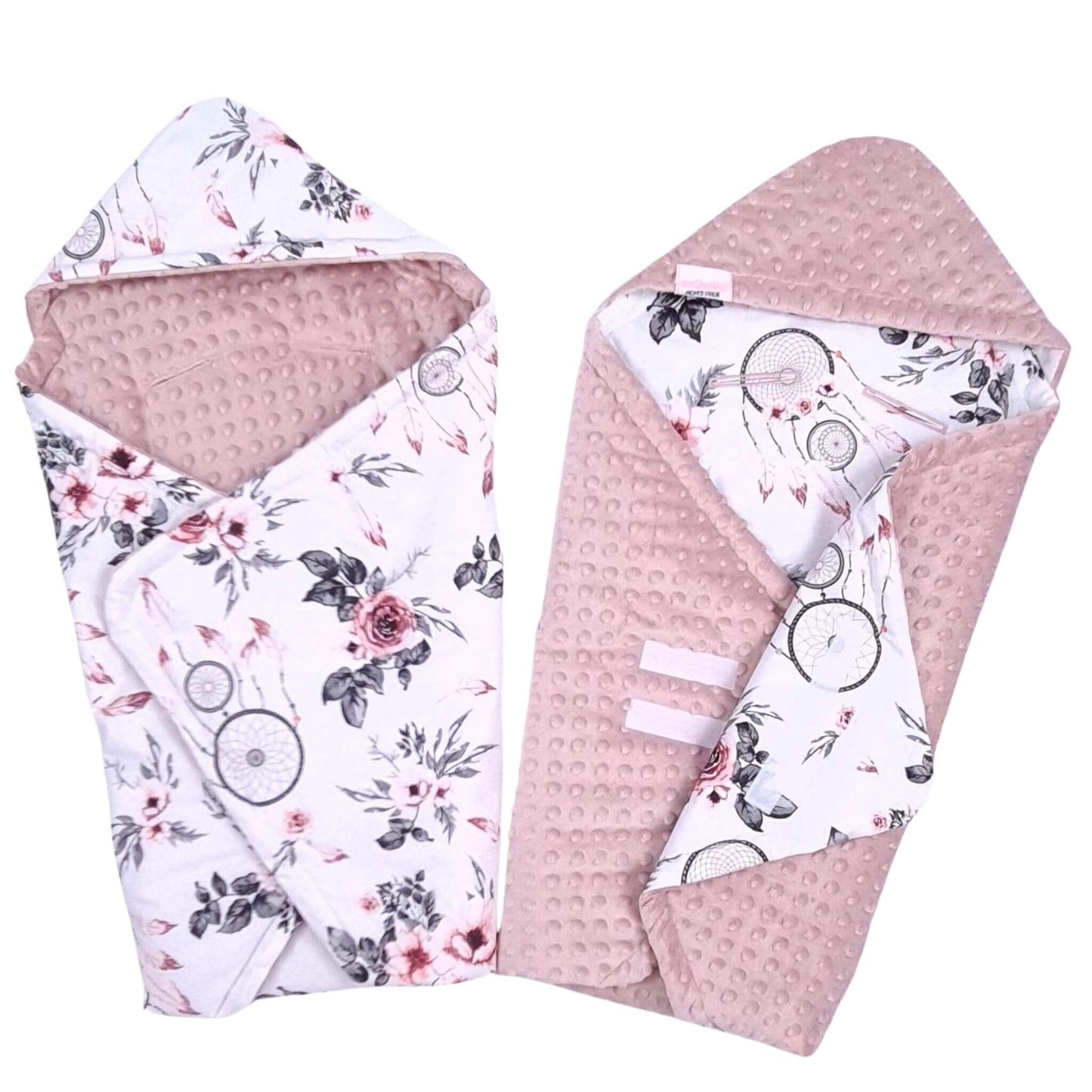 hooded blanket for baby car seat newborn pink dream catcher 0-6 months