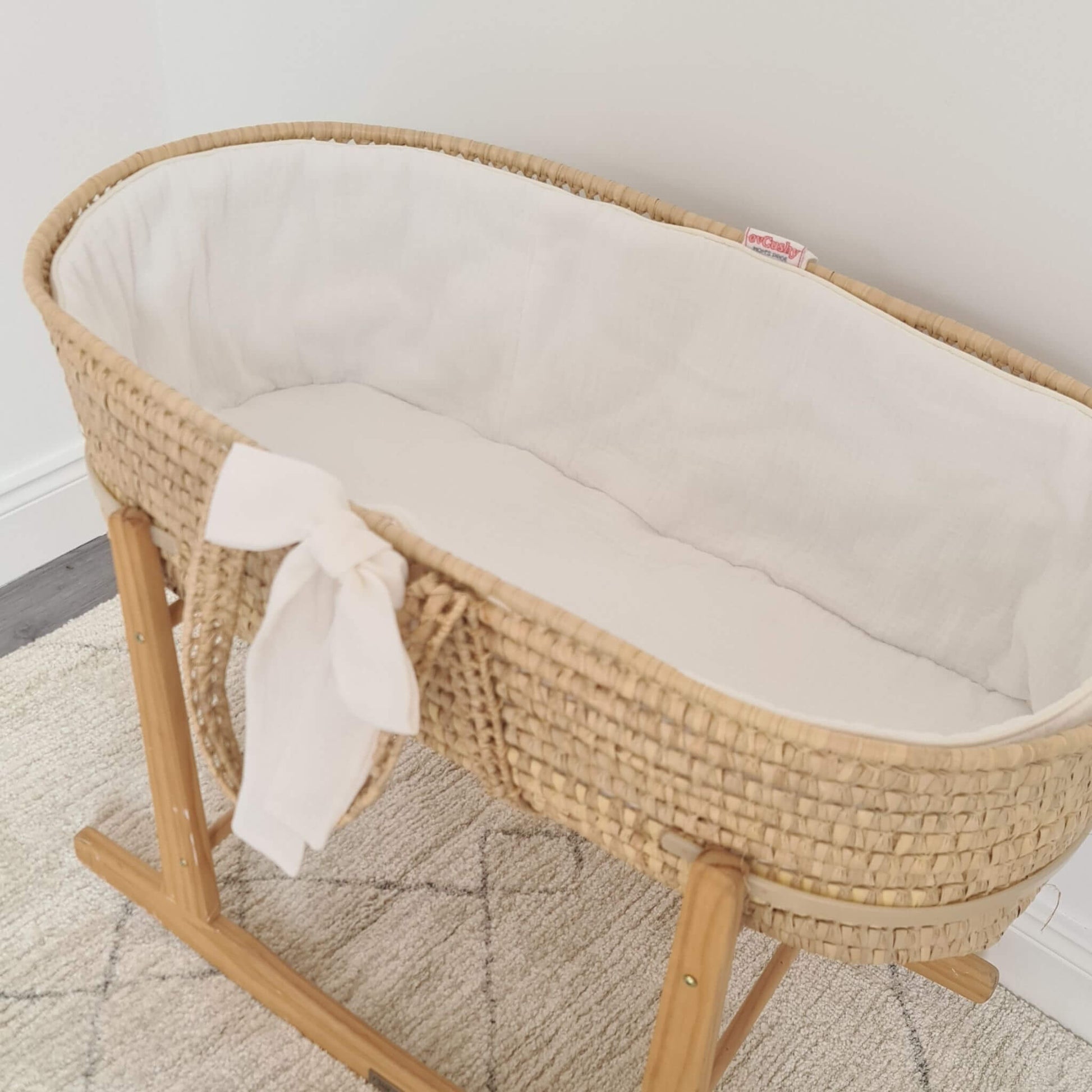 Moses Basket Liner Insert cotton lining made of soft cotton white
