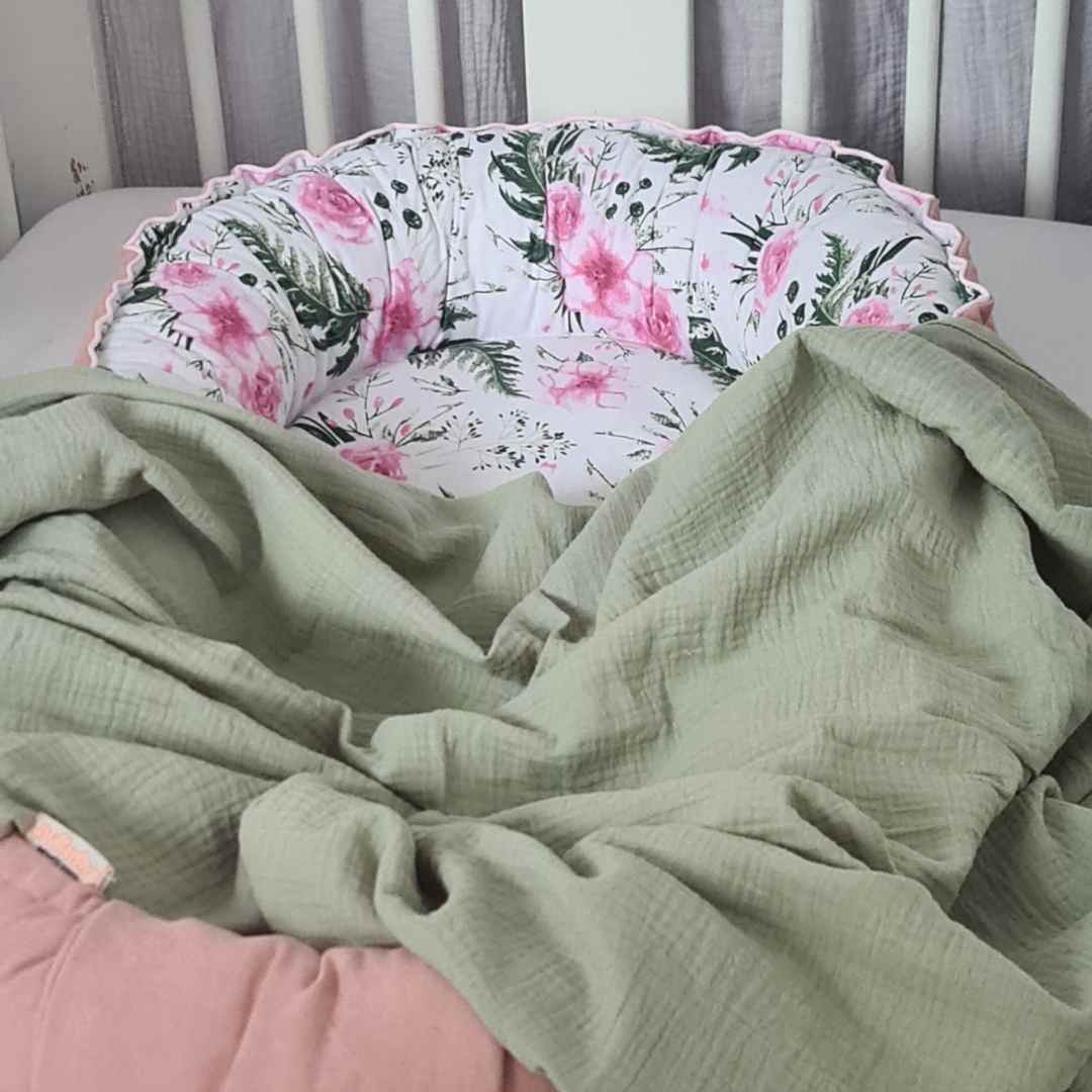baby nest and summer blanket for swaddling infants