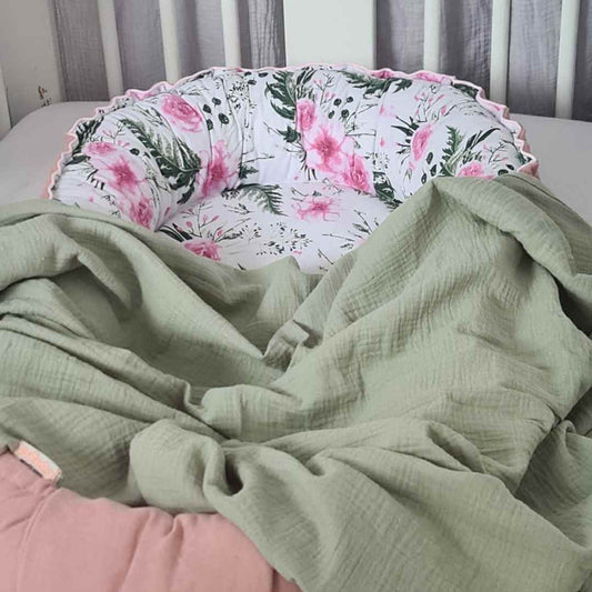 baby nest and summer blanket for swaddling infants