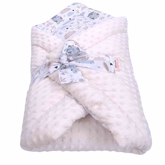 newborn baby swaddling blanket with ties 3 in 1 swaddle quilt playmat owls bunnies pattern newborn