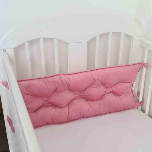 pink cot bed bumper cushion for head board for baby cot easily can be attached to the cot