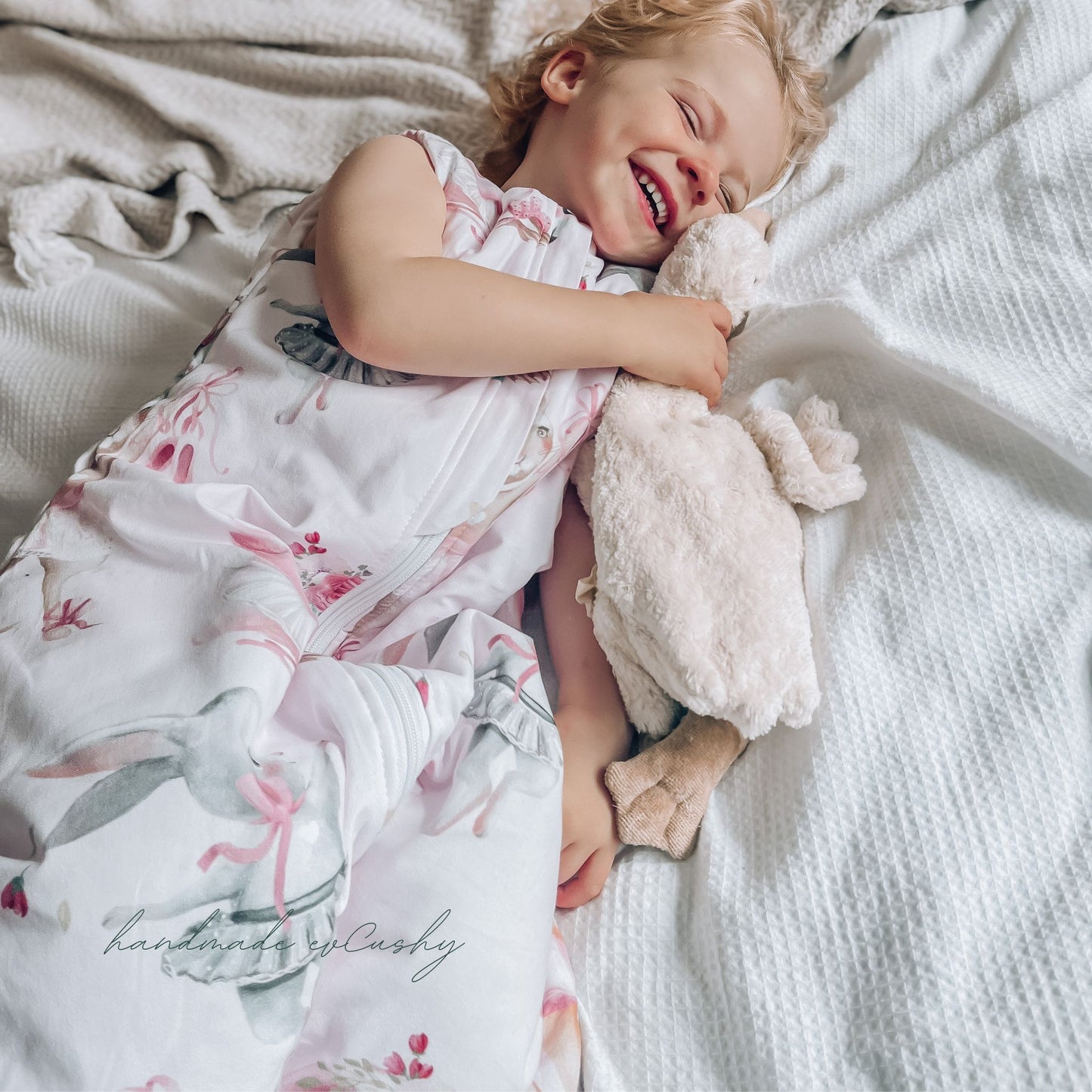 sleeping bag for children pink cotton ballerinas