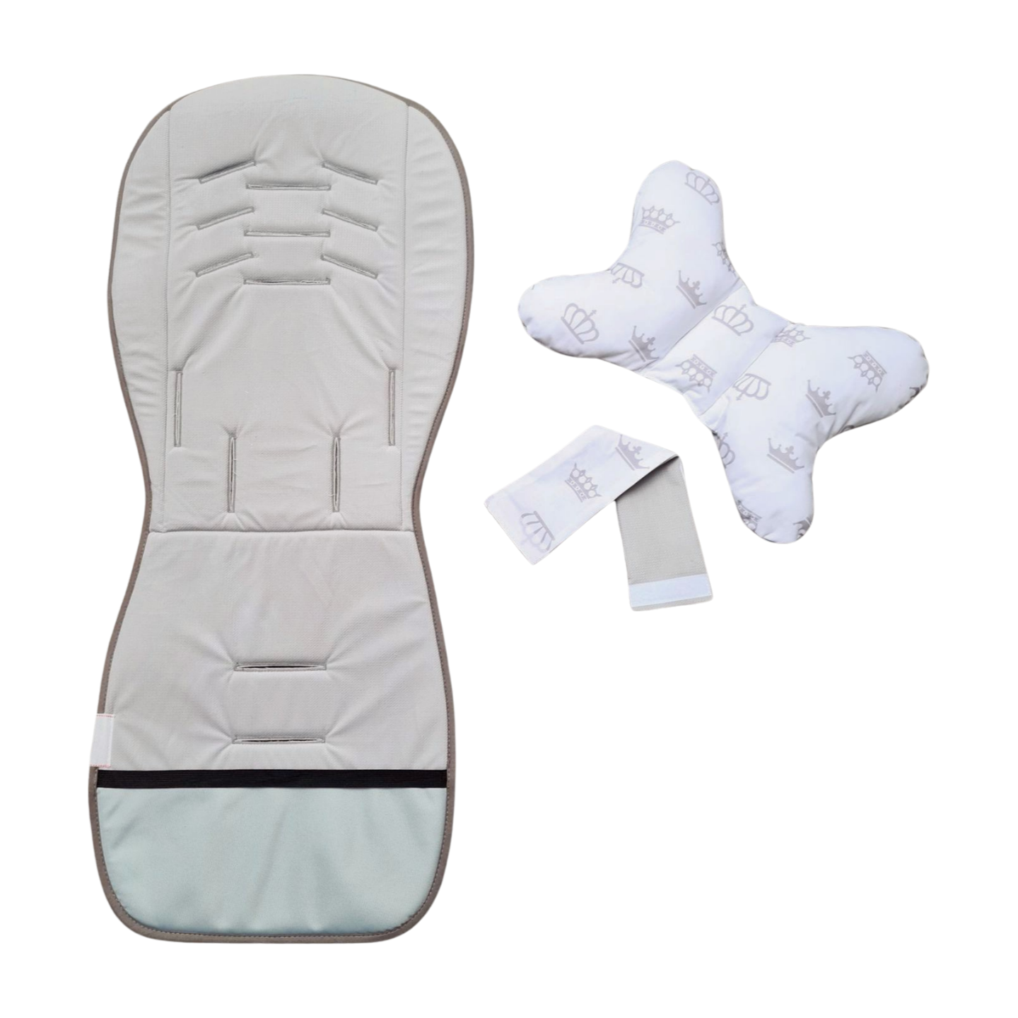 universal stroller liner white grey for pushchair buggies with head support pillow