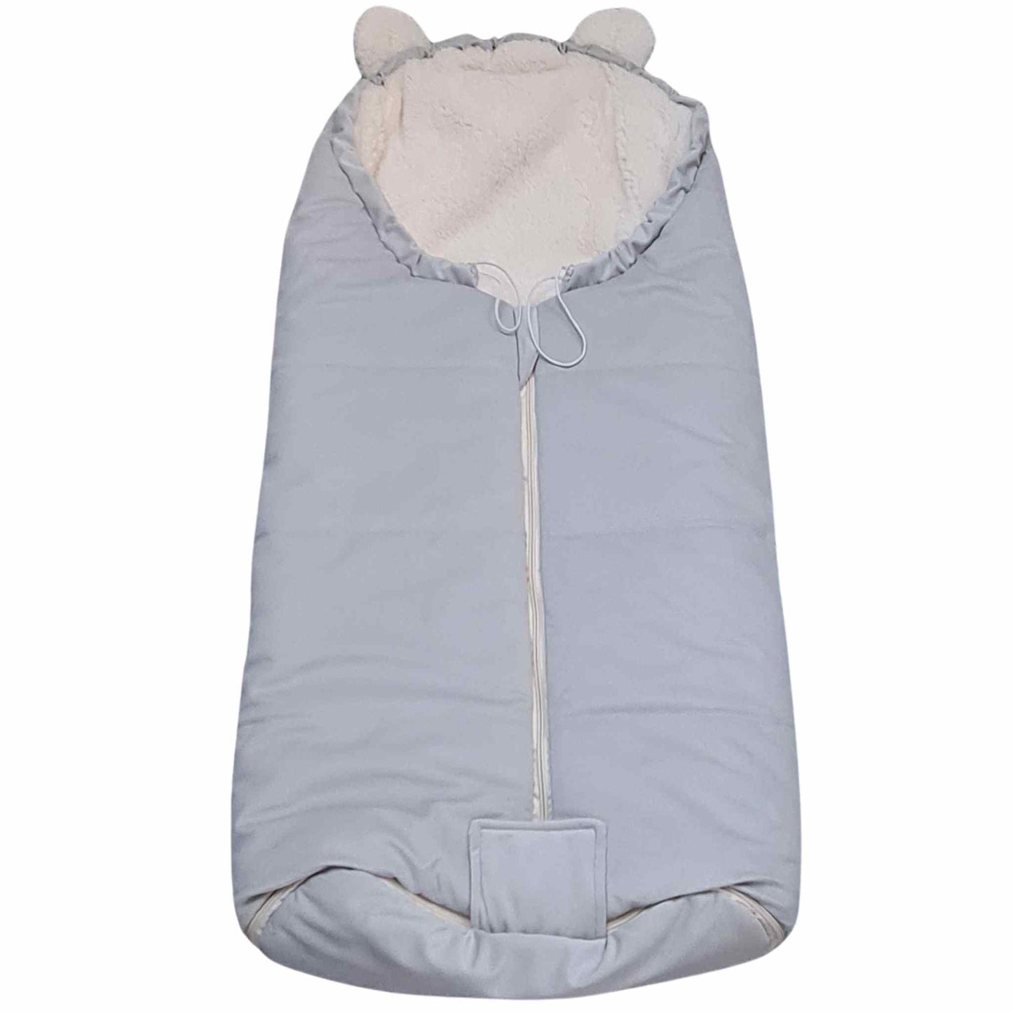winter footmuff for children up to 3 yearsgrey with fur lining evcushy