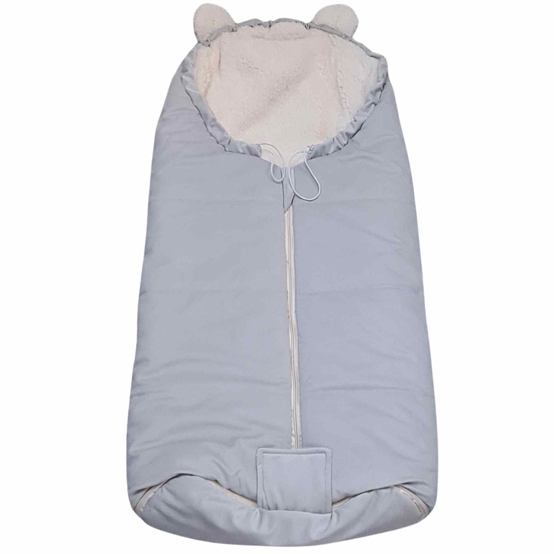 winter footmuff for children up to 3 yearsgrey with fur lining evcushy