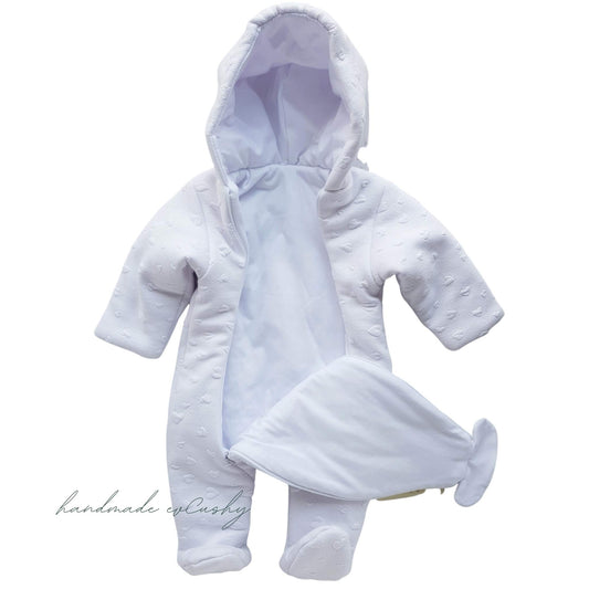 wintersuit pram suit white overall