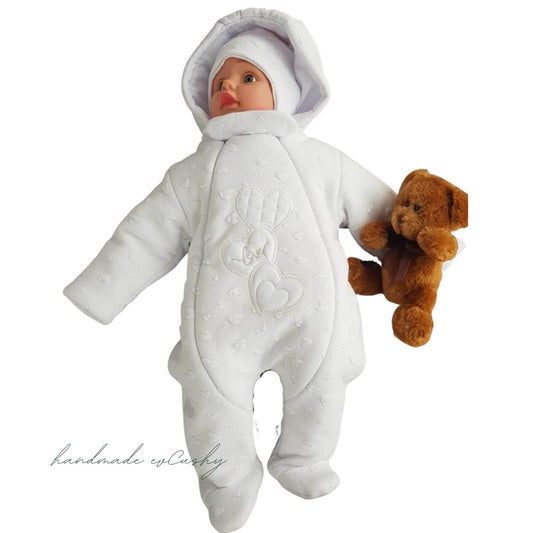 baby christening winter pram suit, baby girl all in one, baby overalls