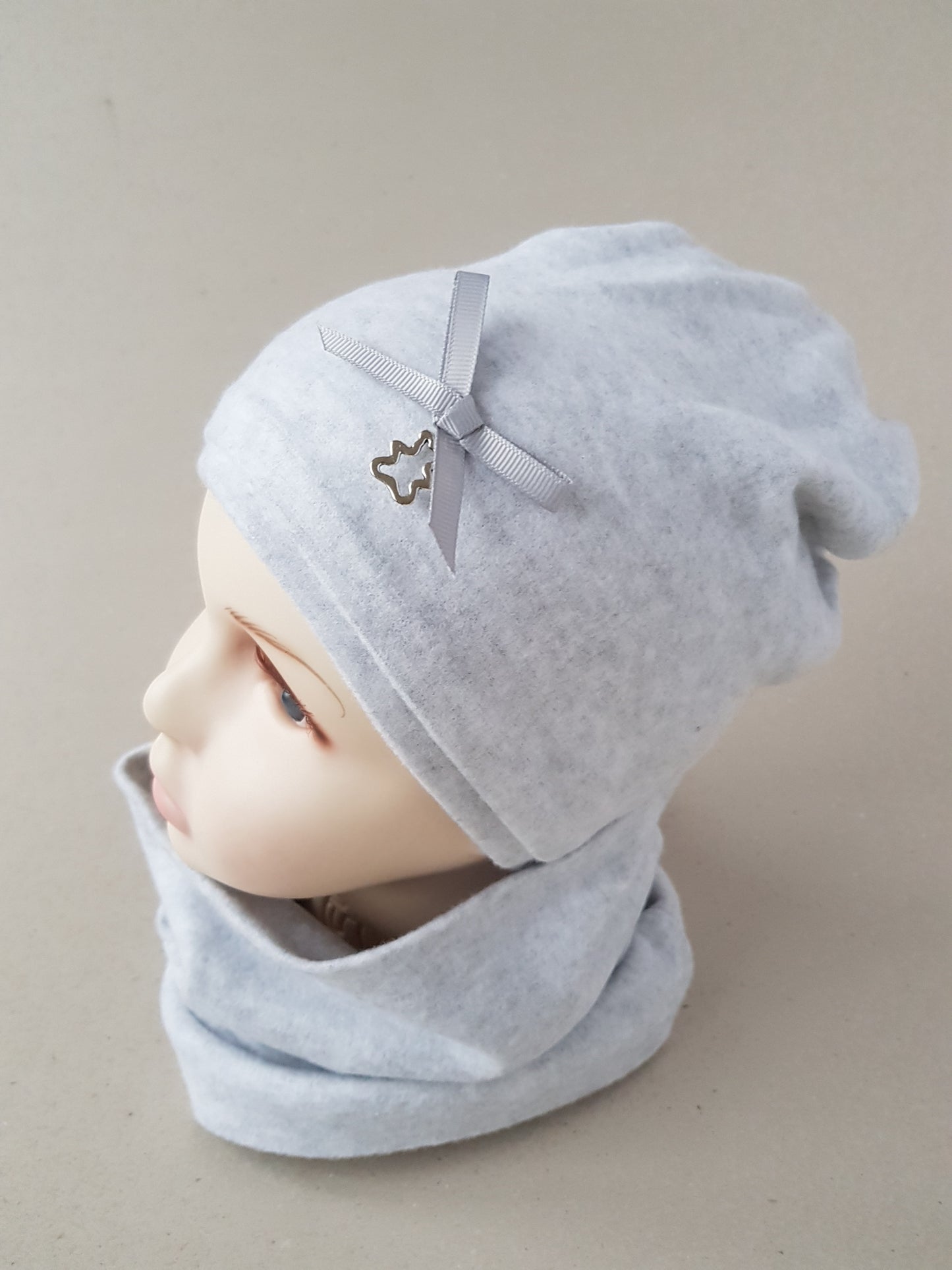 Baby & Kids Cotton Hat with Ribbon & Bear Pendant 6-24 Months