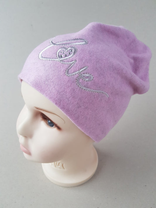 Baby & Kids Cotton Hat with "Love" Stud Design