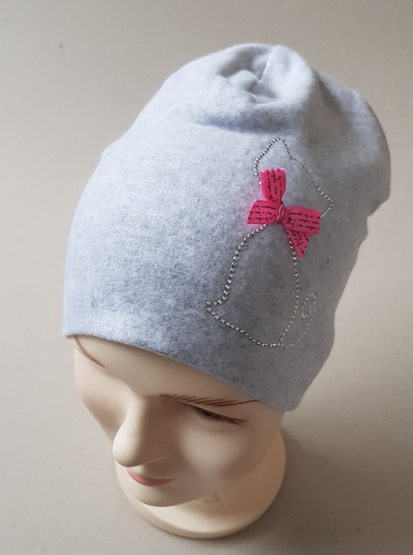 Kids Cotton Hat with Cat Stud Design