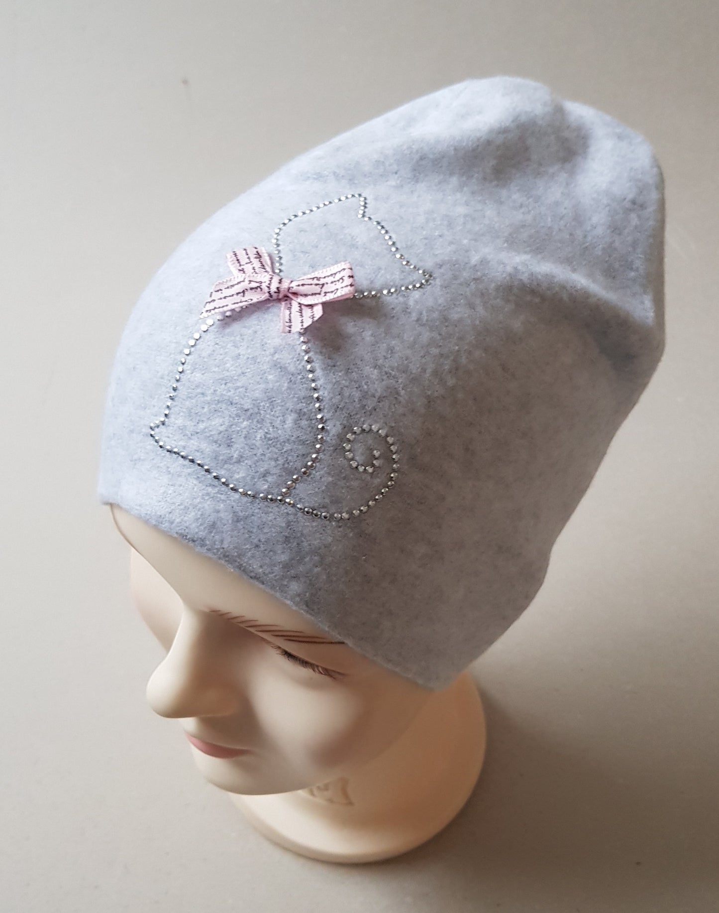 Kids Cotton Hat with Cat Stud Design
