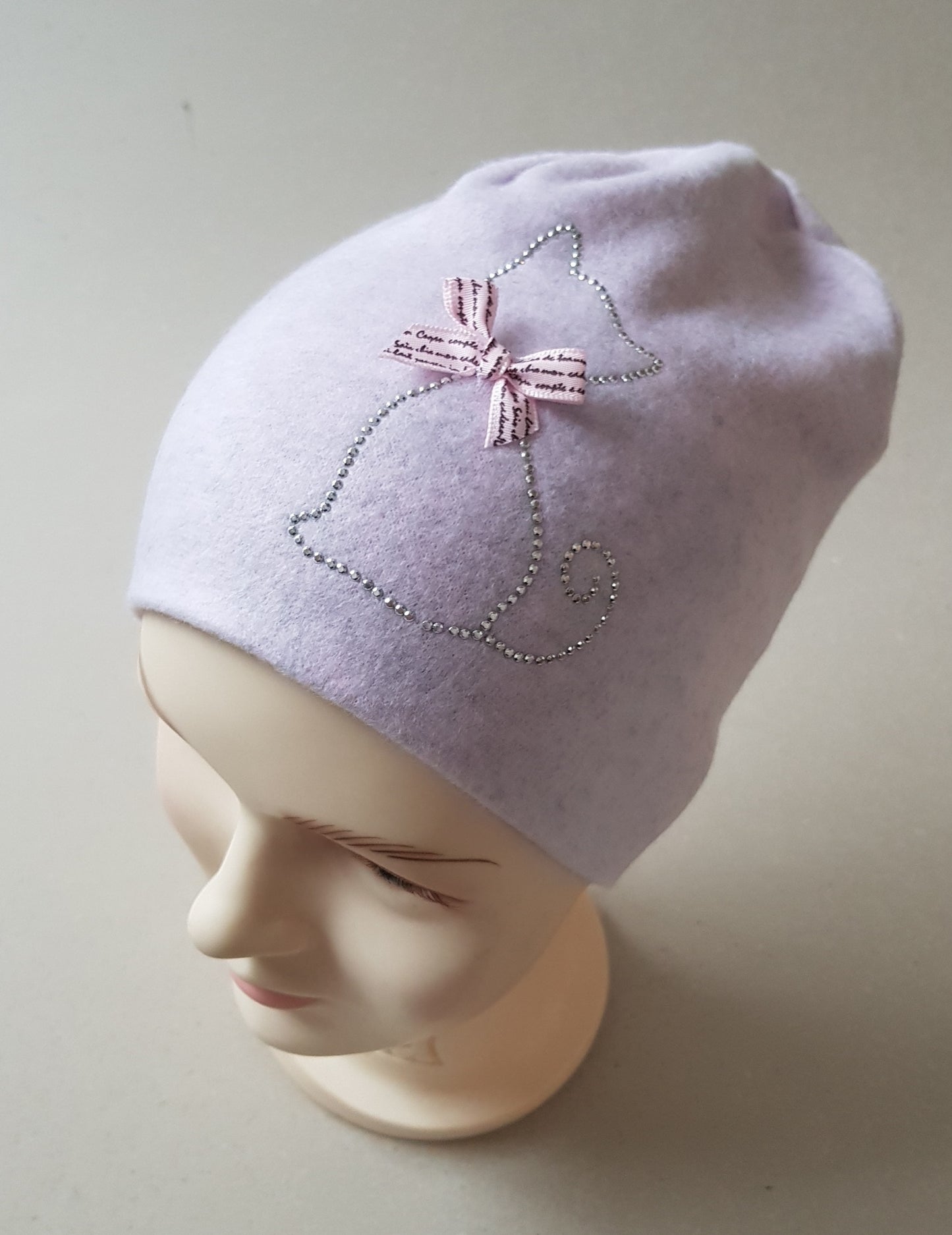 Kids Cotton Hat with Cat Stud Design