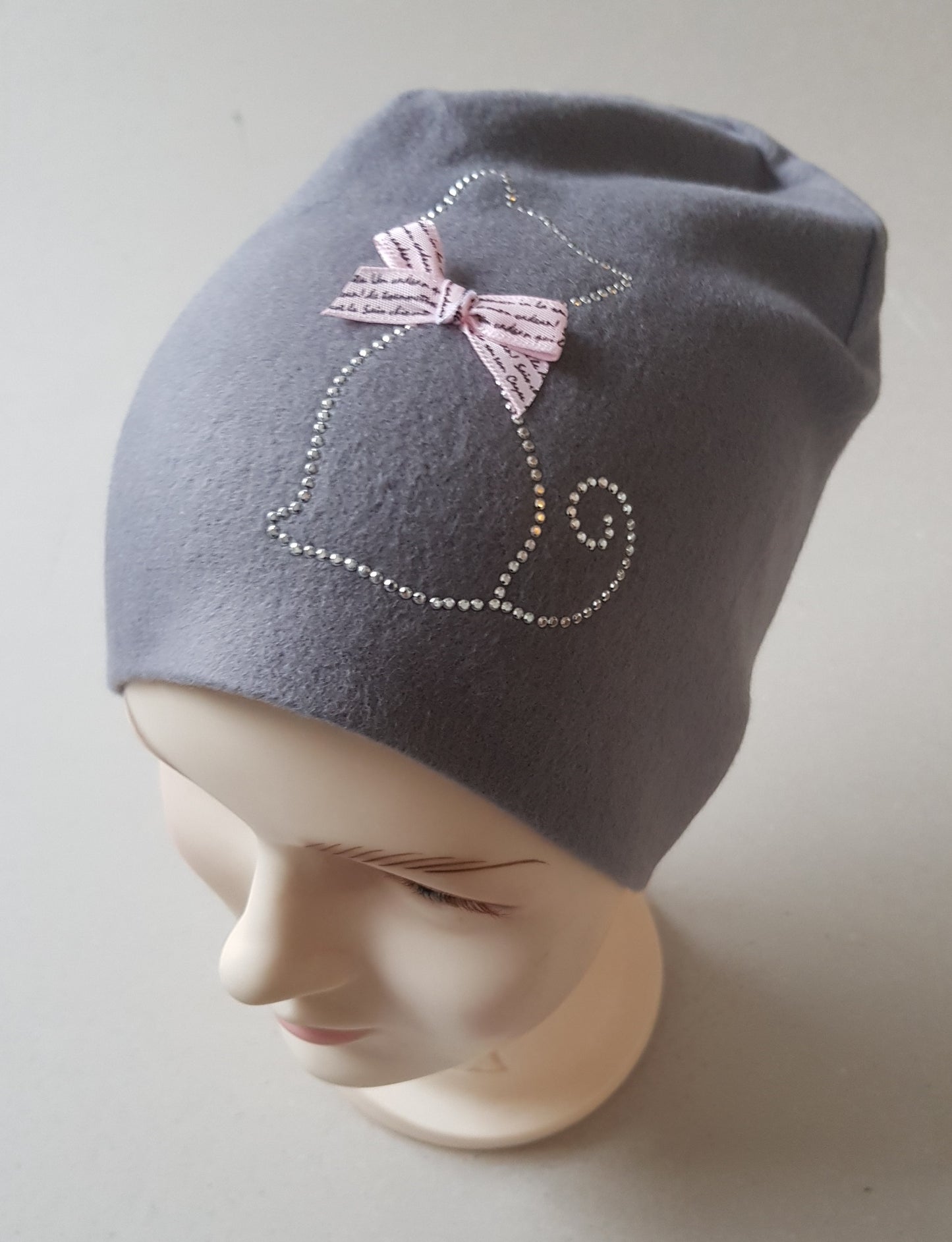 Kids Cotton Hat with Cat Stud Design