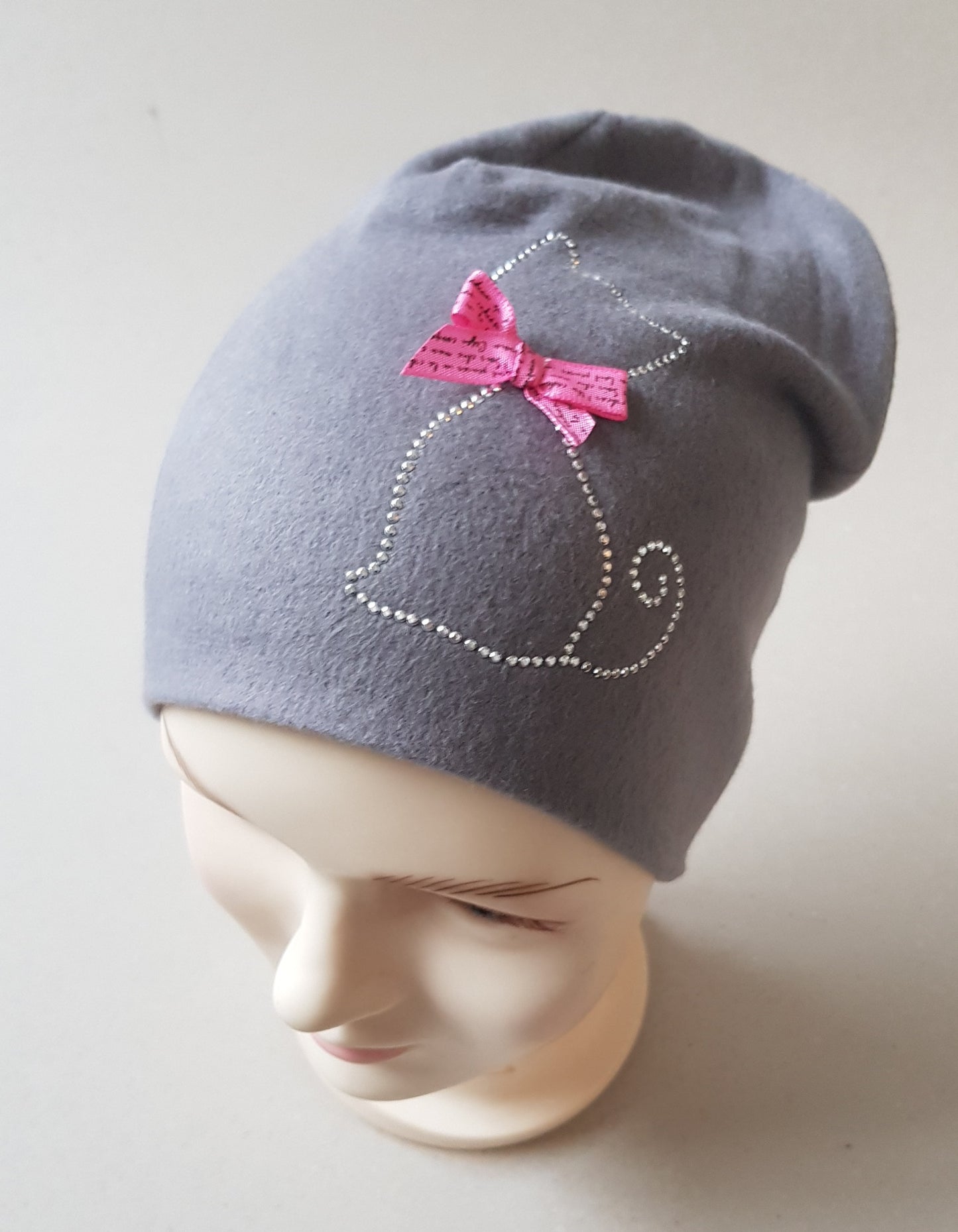 Kids Cotton Hat with Cat Stud Design