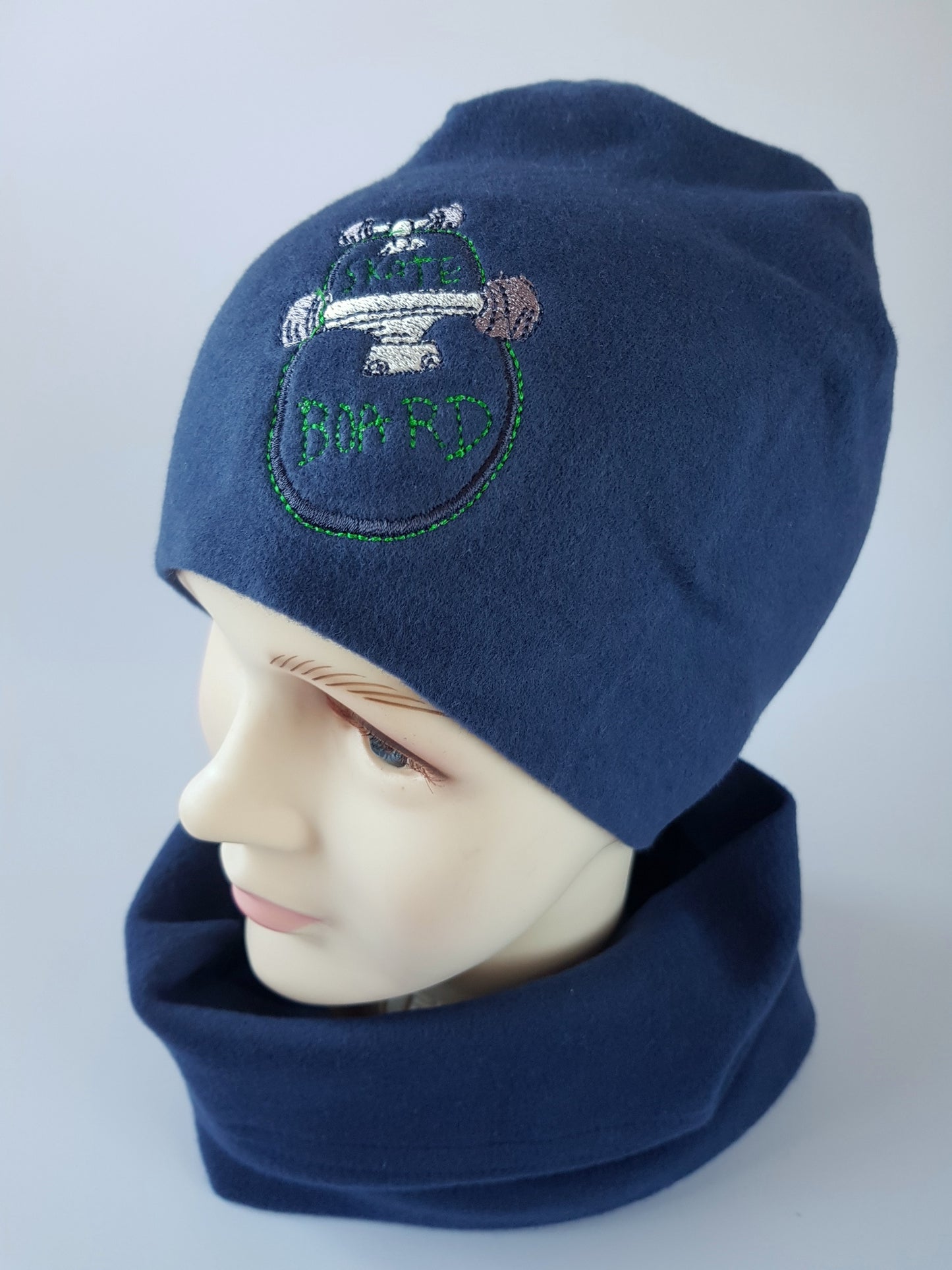 Kids Cotton Hat with Skateboard Embroidery