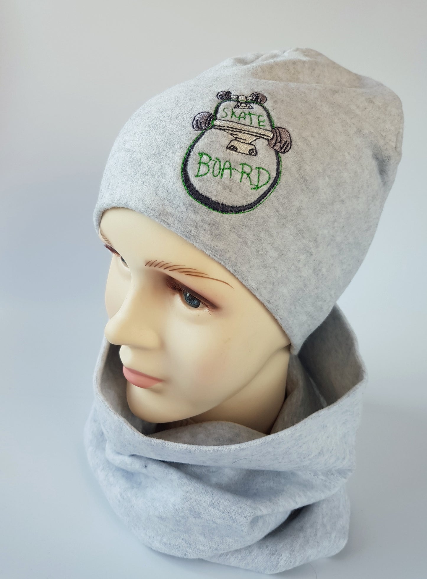 Kids Cotton Hat with Skateboard Embroidery