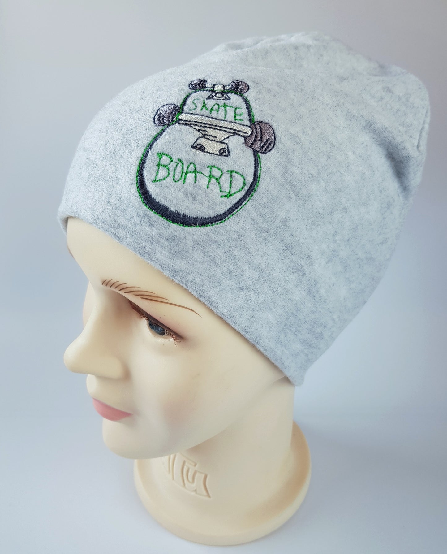 Kids Cotton Hat with Skateboard Embroidery