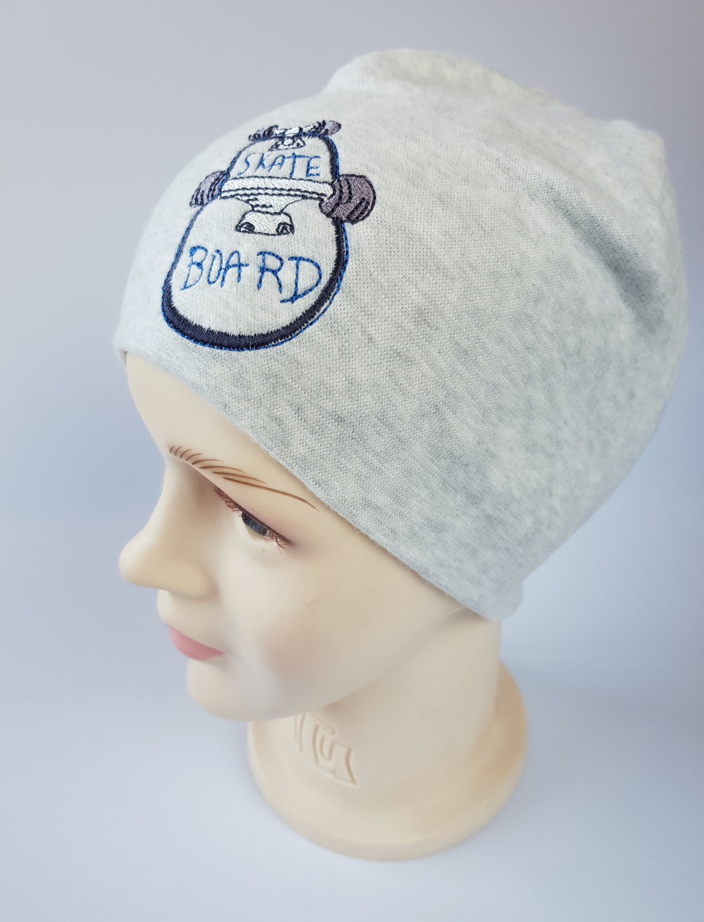 Kids Cotton Hat with Skateboard Embroidery