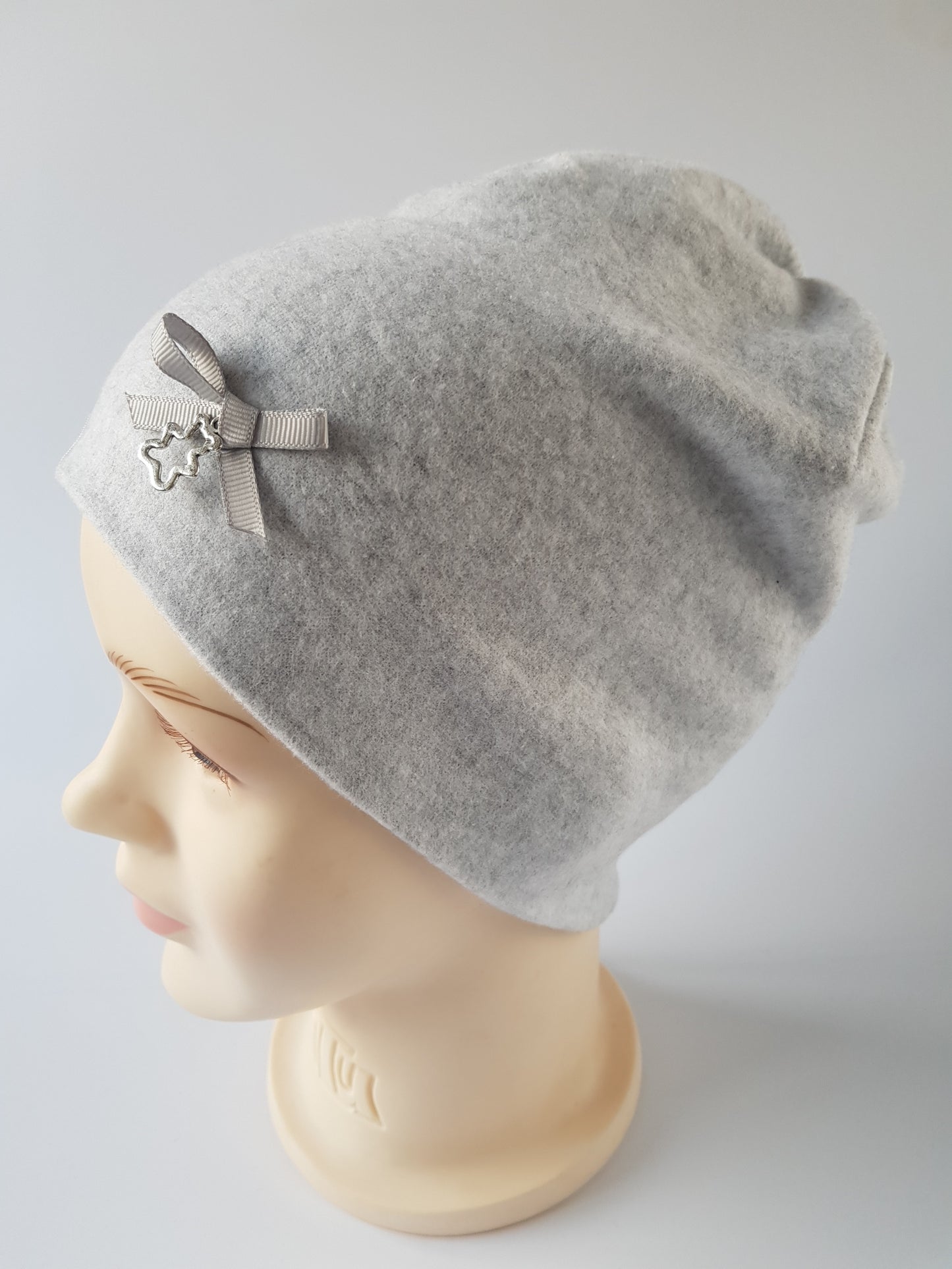 Kids Cotton Hat with Ribbon & Teddy Pendant