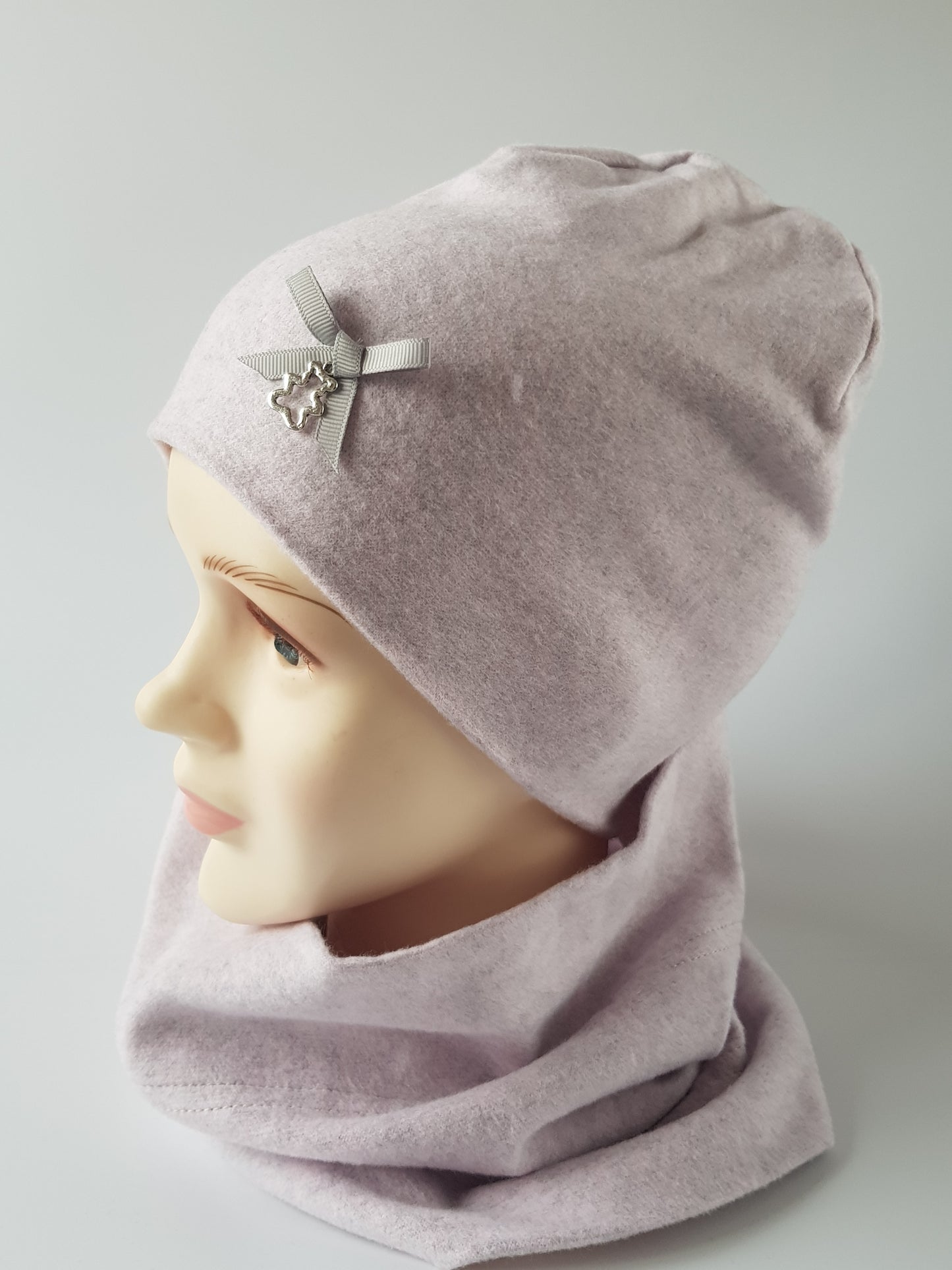 Kids Cotton Hat with Ribbon & Teddy Pendant