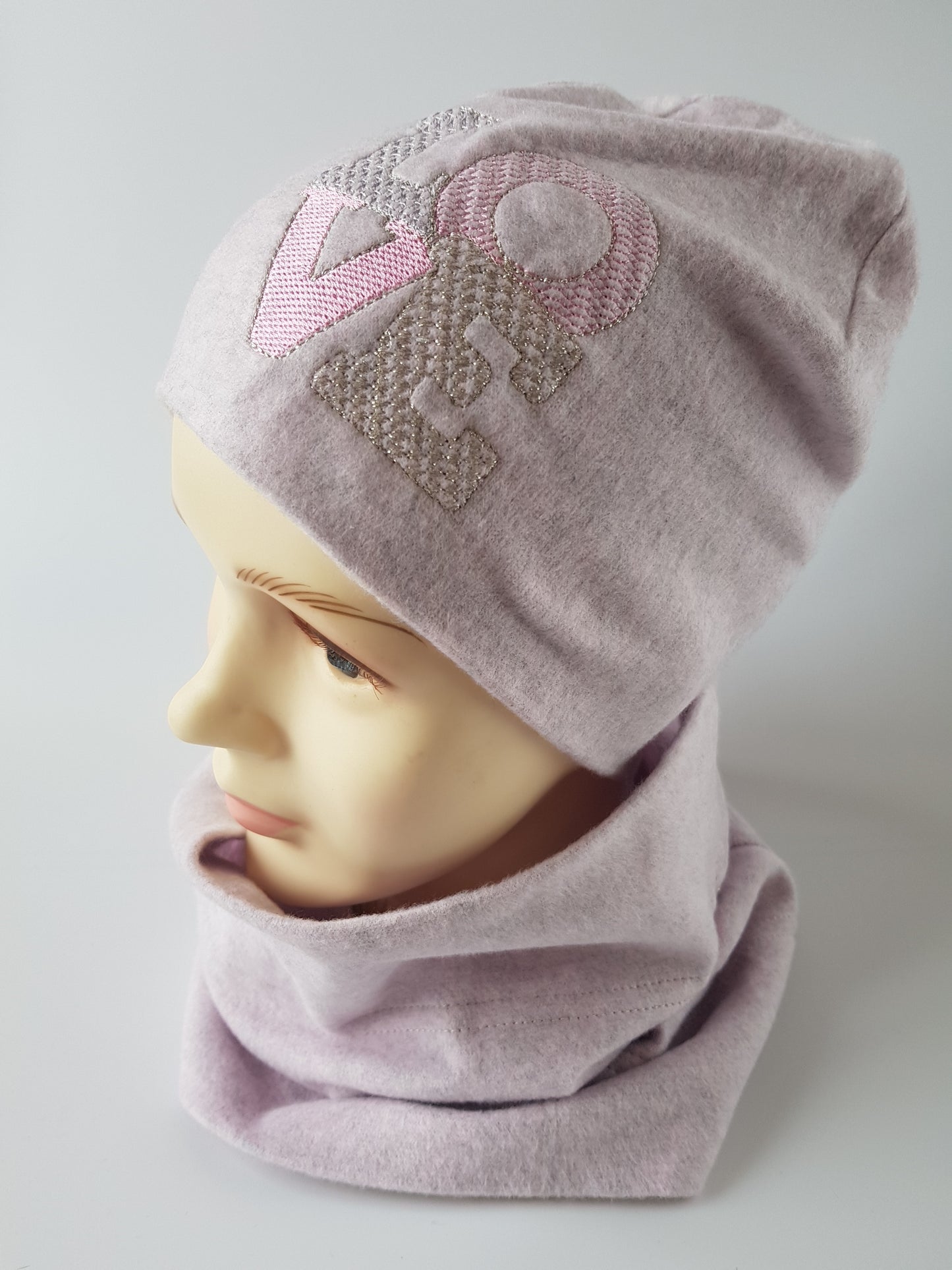 Kids Cotton Hat Beanie with LOVE Embroidery