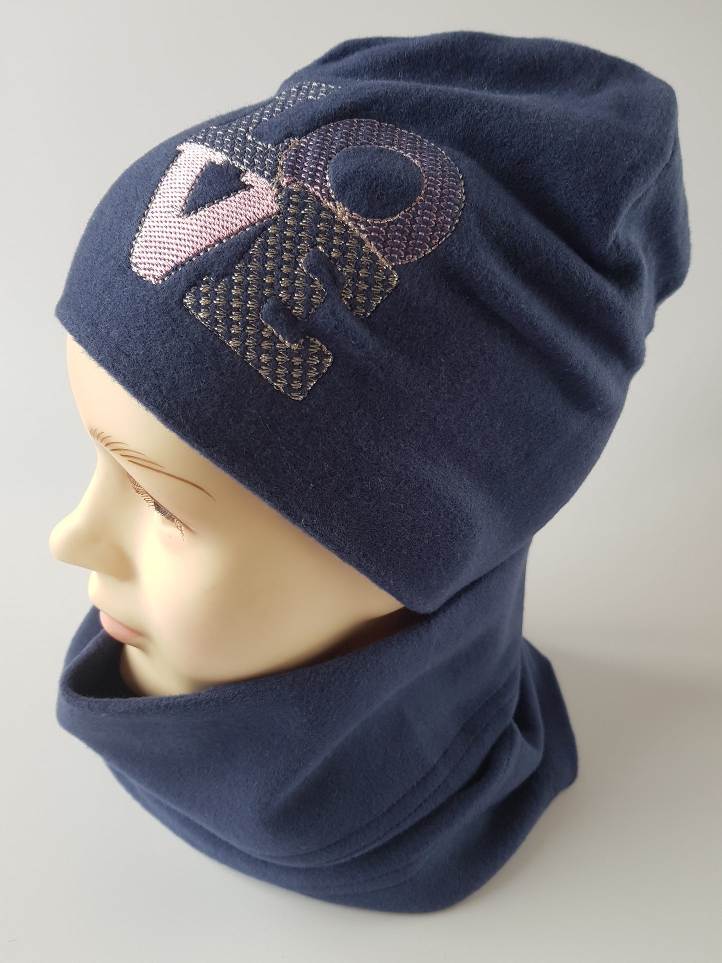 Kids Cotton Hat Beanie with LOVE Embroidery