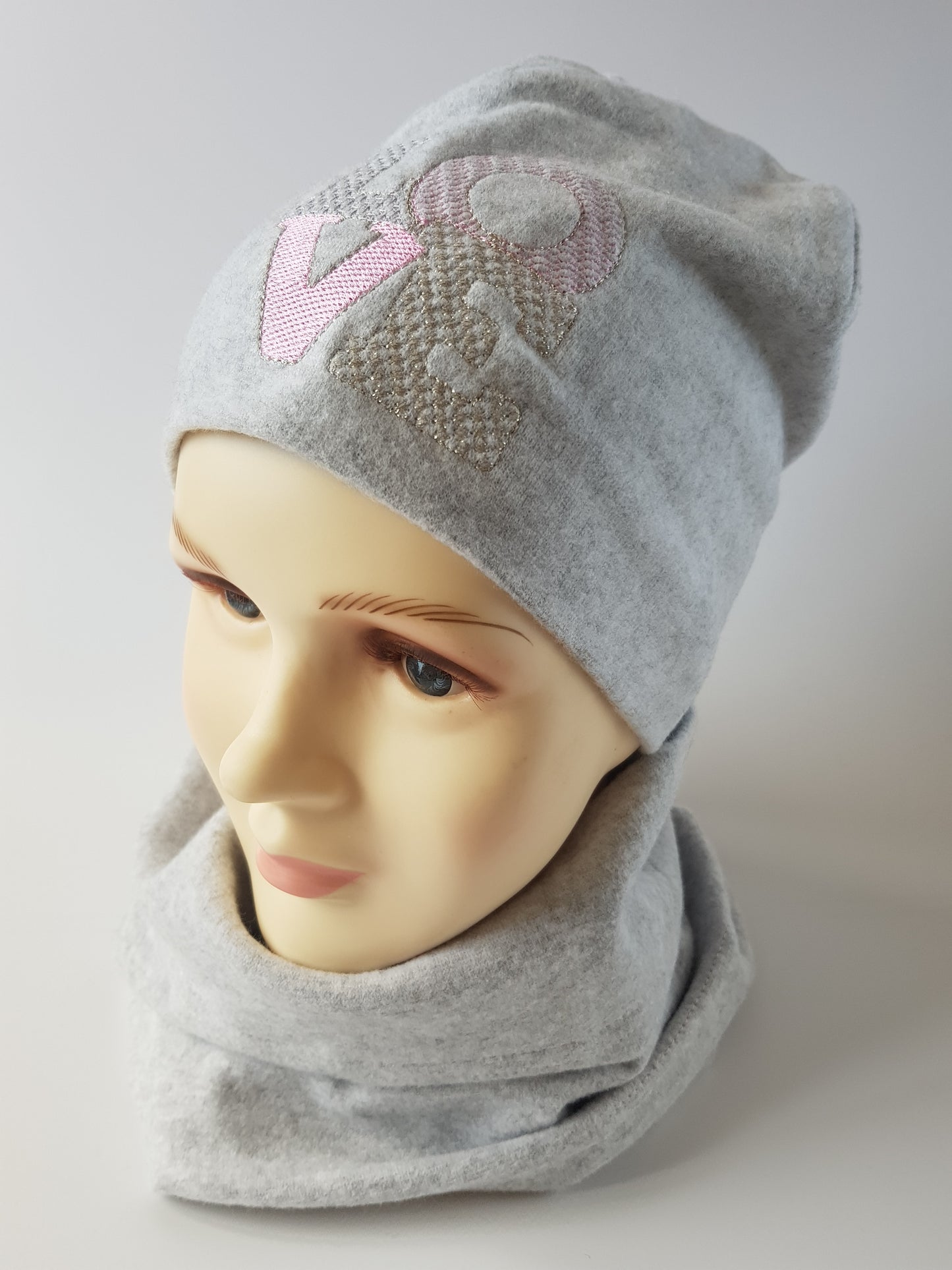 Kids Cotton Hat Beanie with LOVE Embroidery