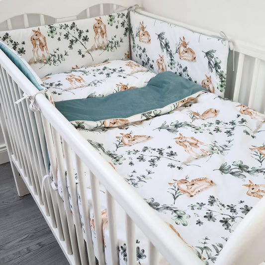 Children Quilt & Pillow Set- Bedding For Cot Bed - Velvet Baby Deer