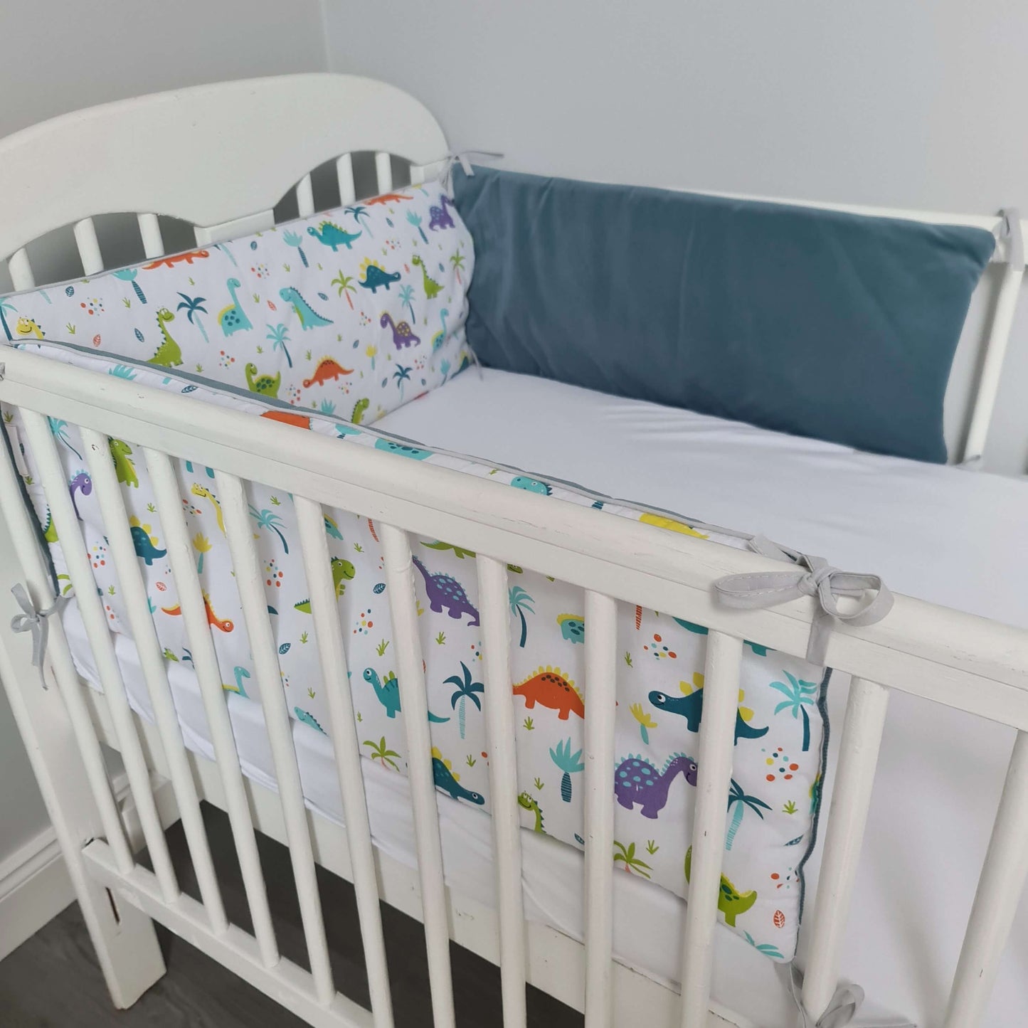 cot bumper protector cushion liner dinosaurs dinos